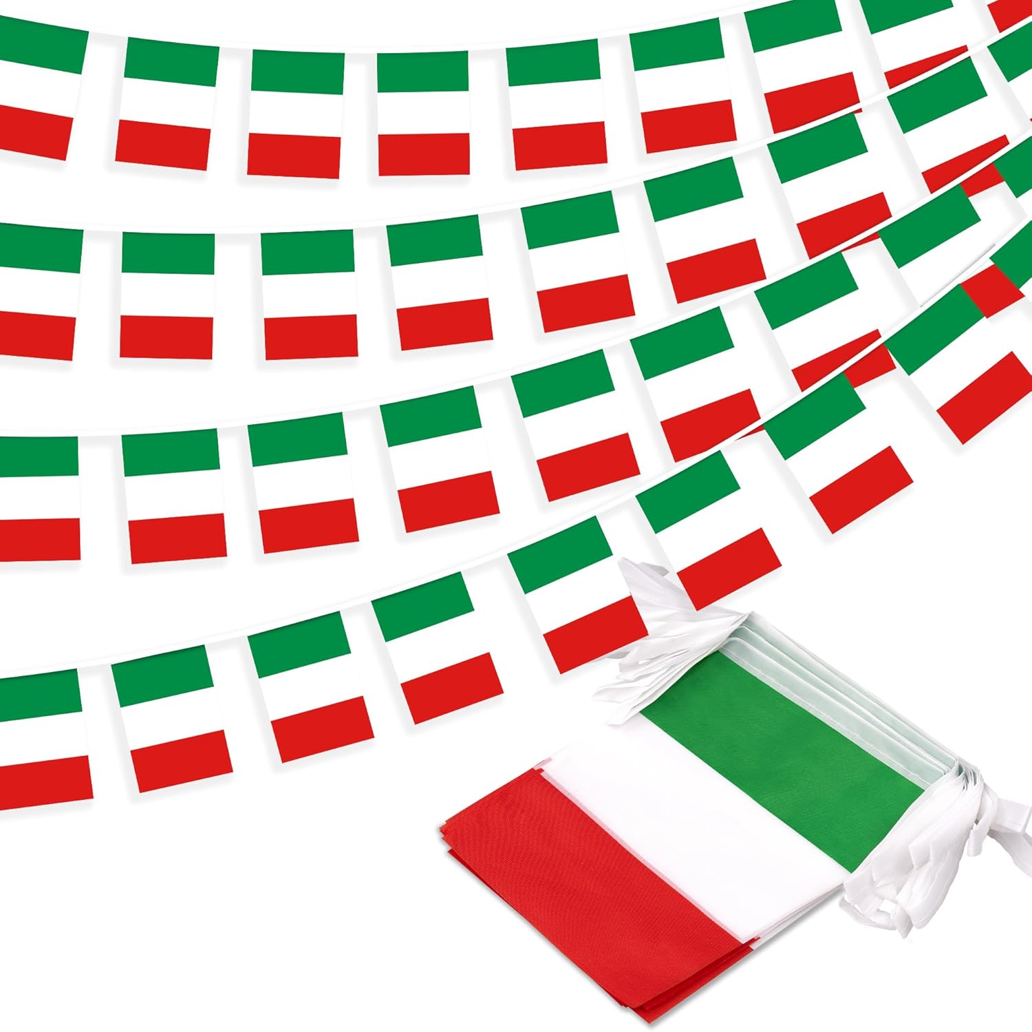 Italy String Flag Pennant Banner 33 Feet 30 Flags