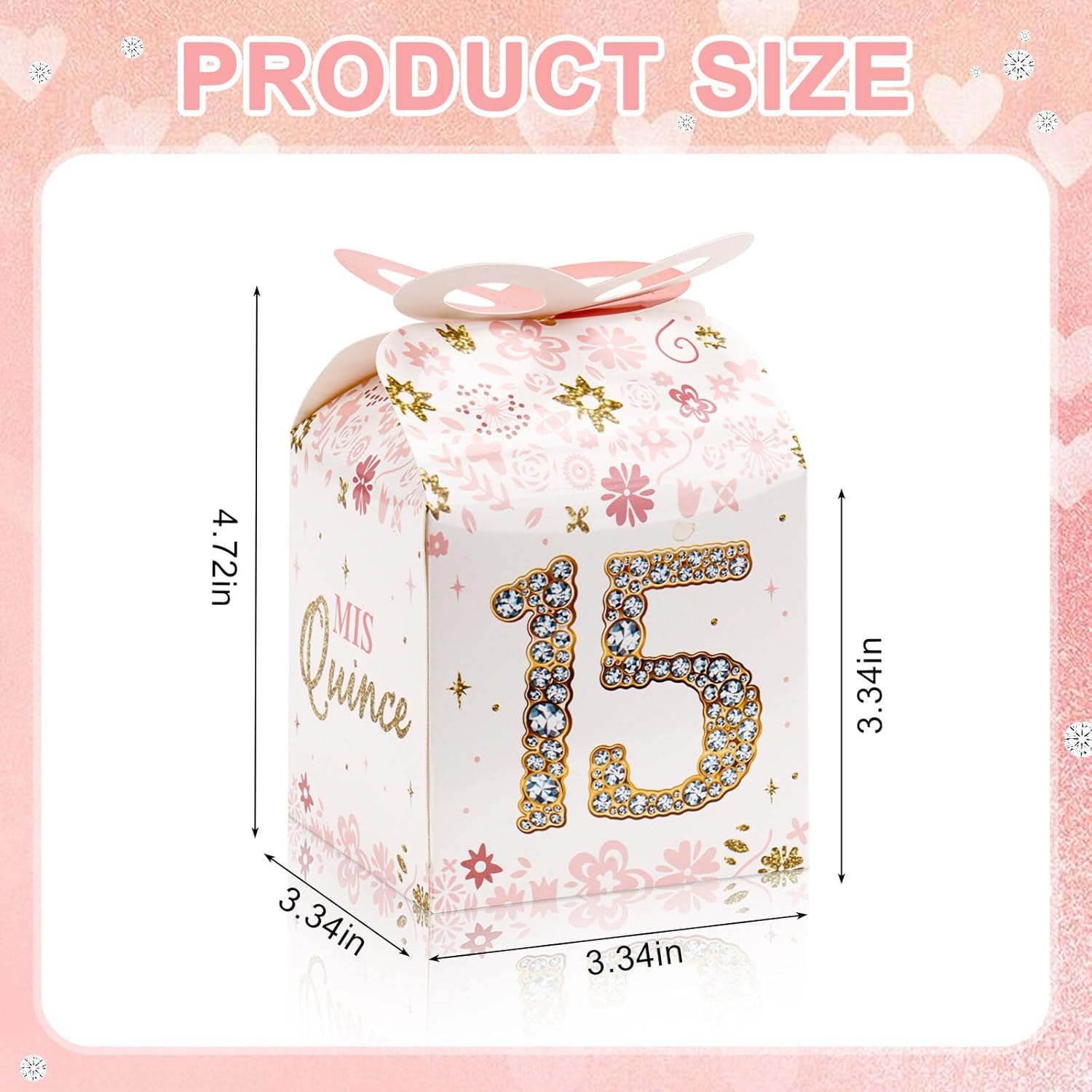 Qonmpcvu 50PCS 15th Birthday Gift Boxes Rose Gold Decor