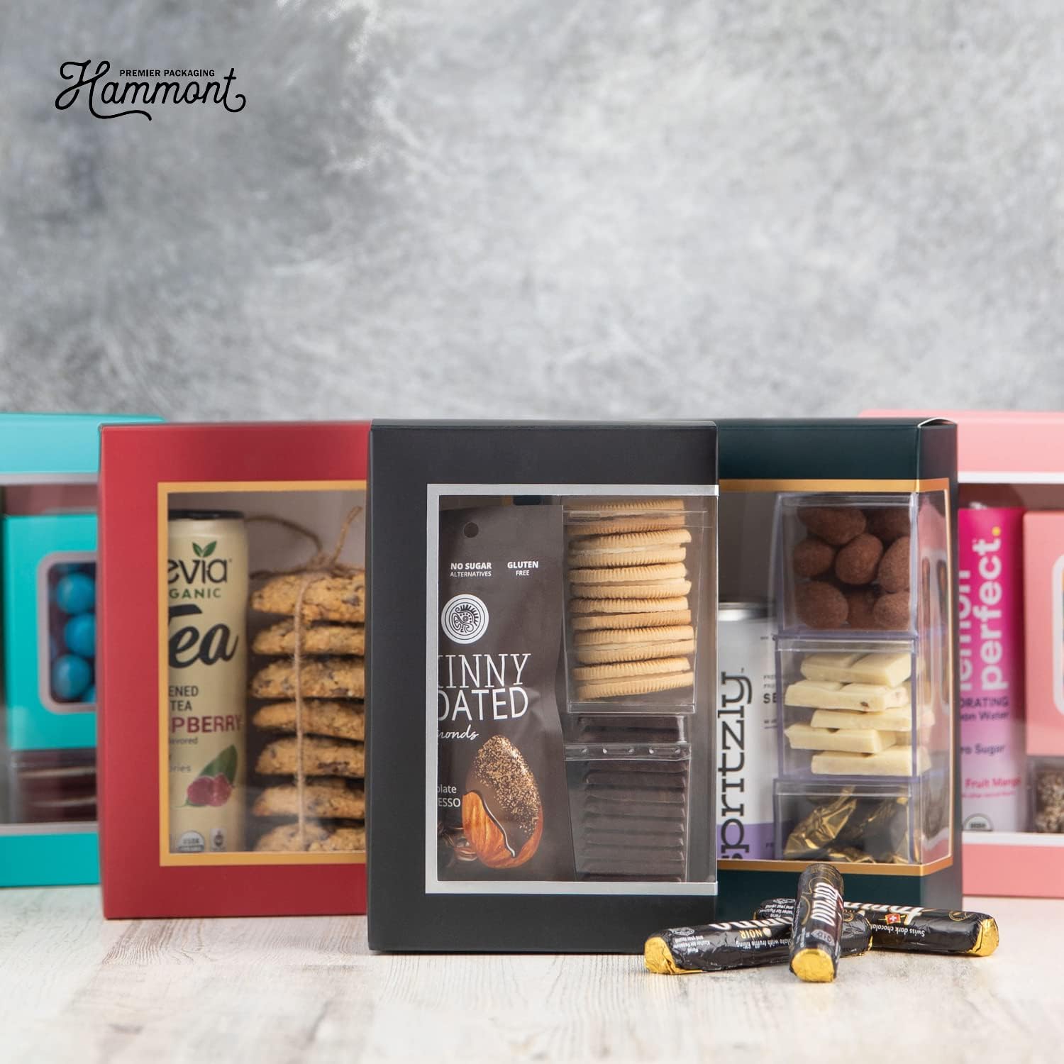 Hammont Cookie Boxes for Gift Giving - 6 Pack Black