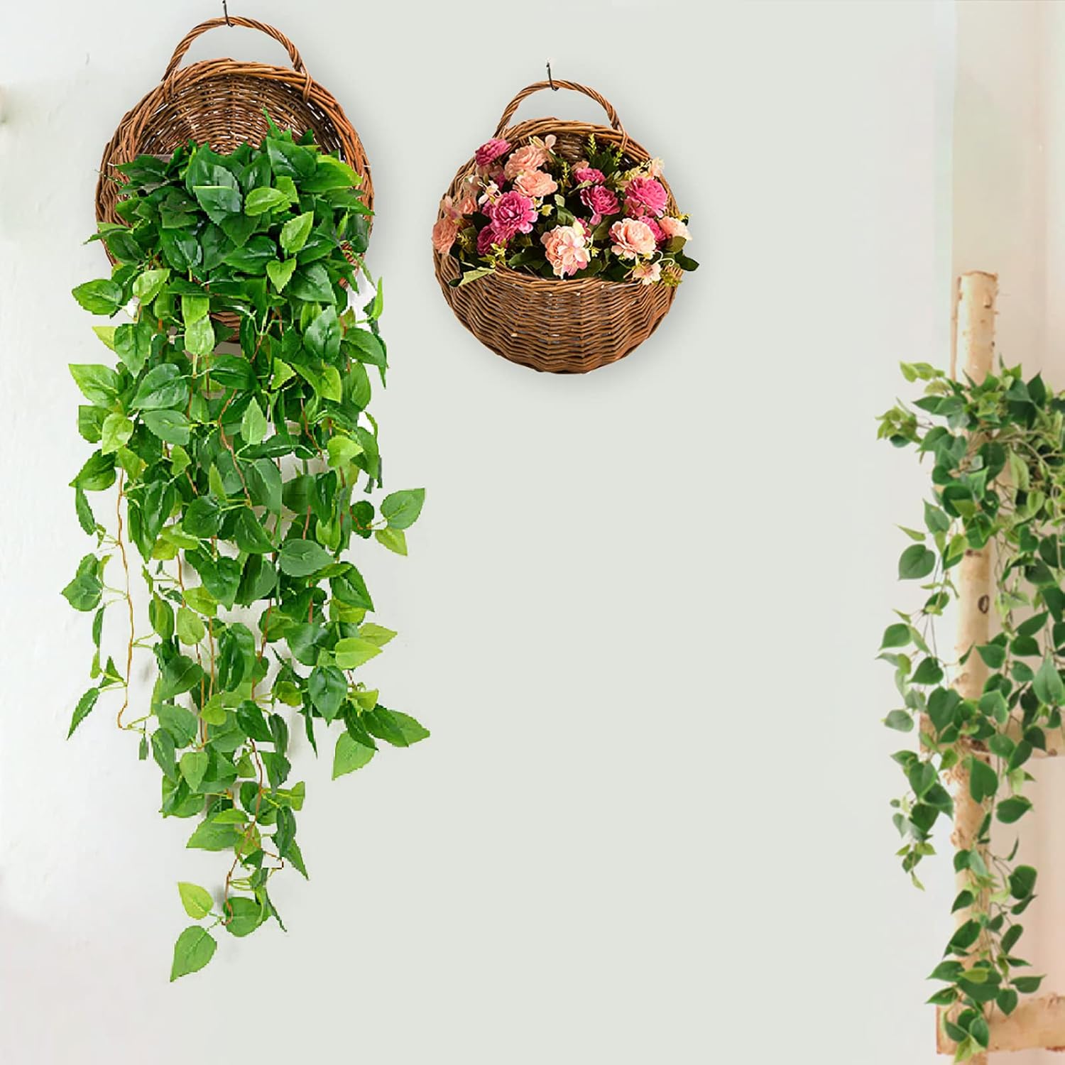 Foraineam Woven Hanging Basket for Home Garden Decorations