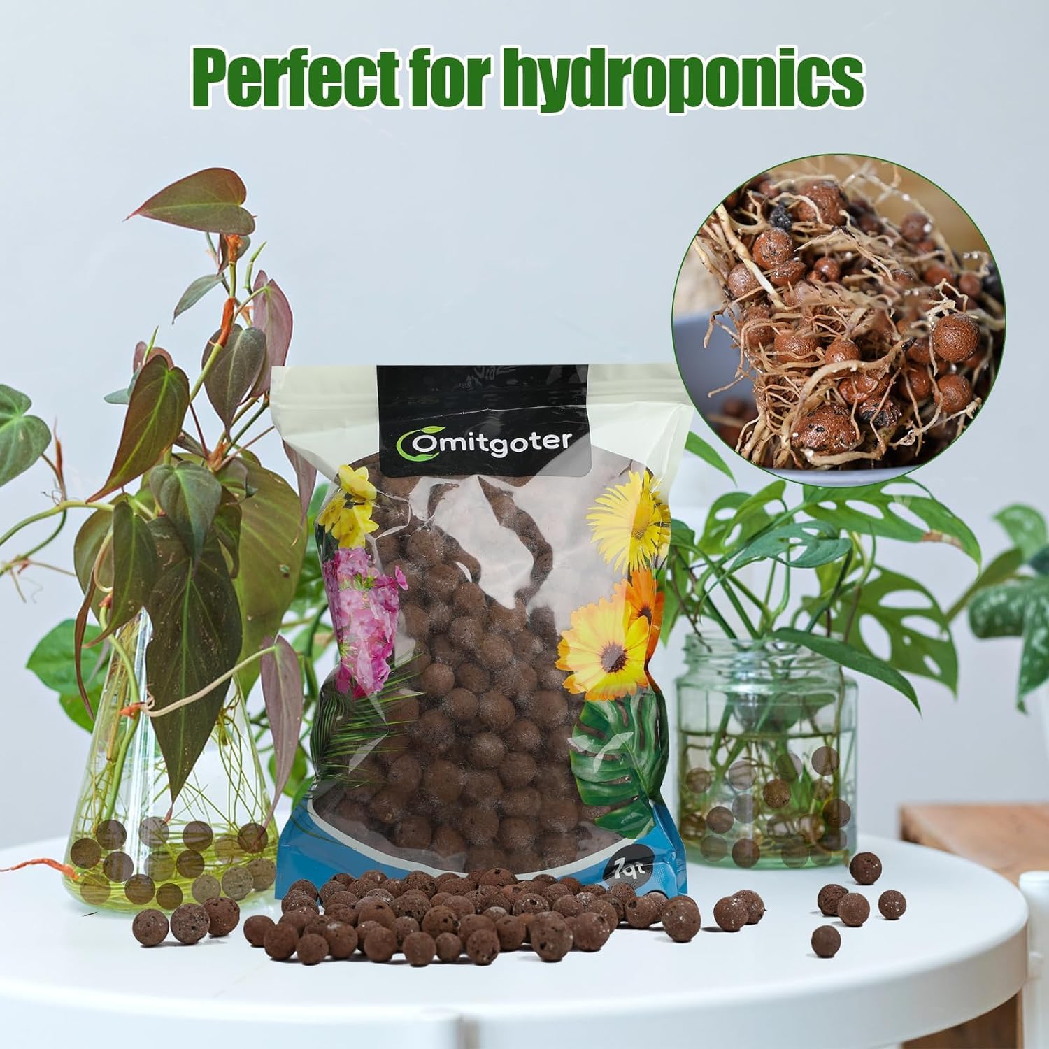 Expanded Clay Pebbles 2qt for Hydroponics and Plants