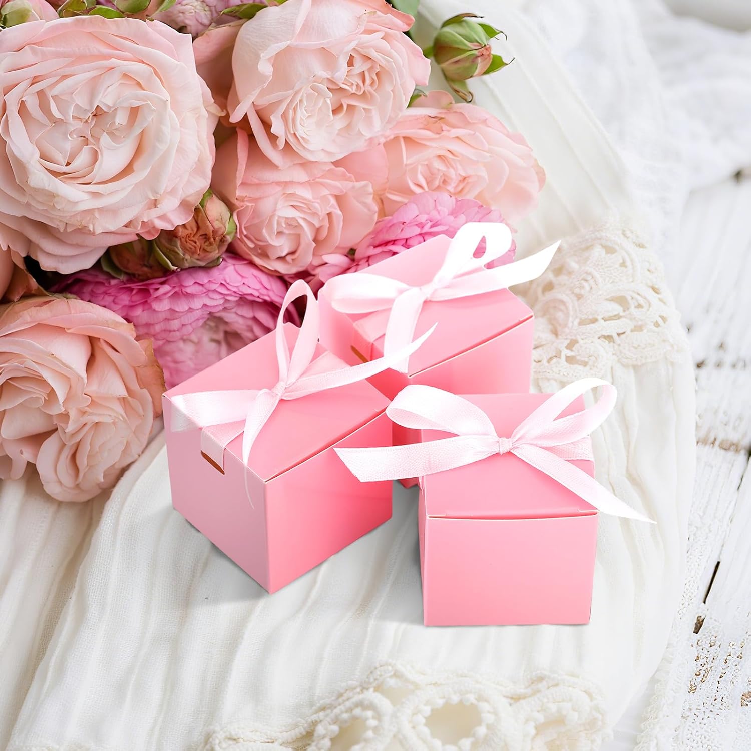 48 Pcs 2x2x2 Inch Mini Gift Boxes with Ribbon Set