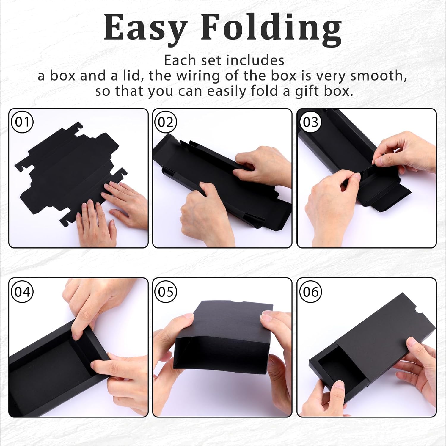 Telooco 30 Pack Black Kraft Gift Boxes