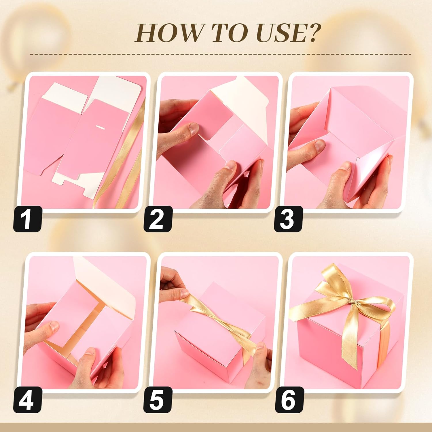 48 Pcs 2x2x2 Inch Mini Gift Boxes with Ribbon Set