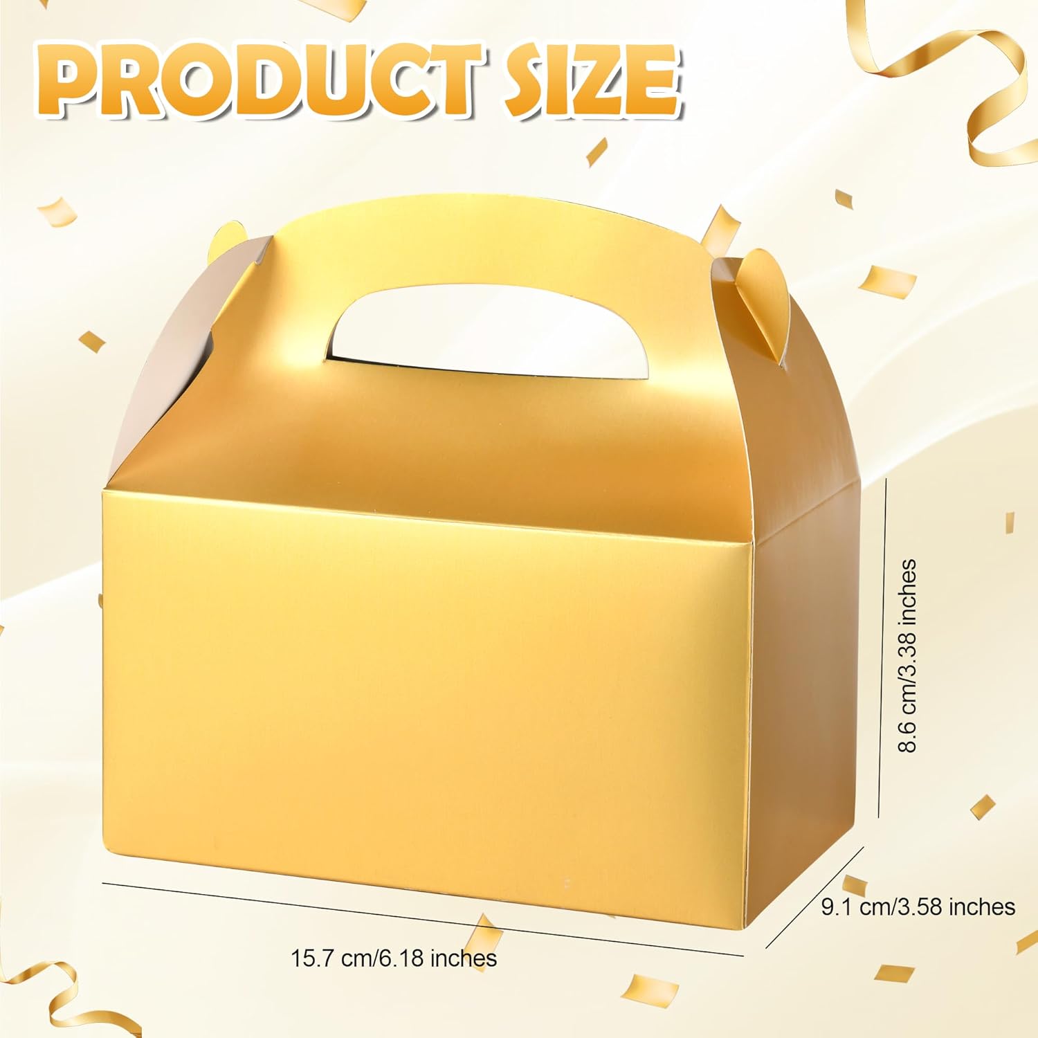 DjinnGlory 36 Pack Metallic Gold Party Favor Boxes