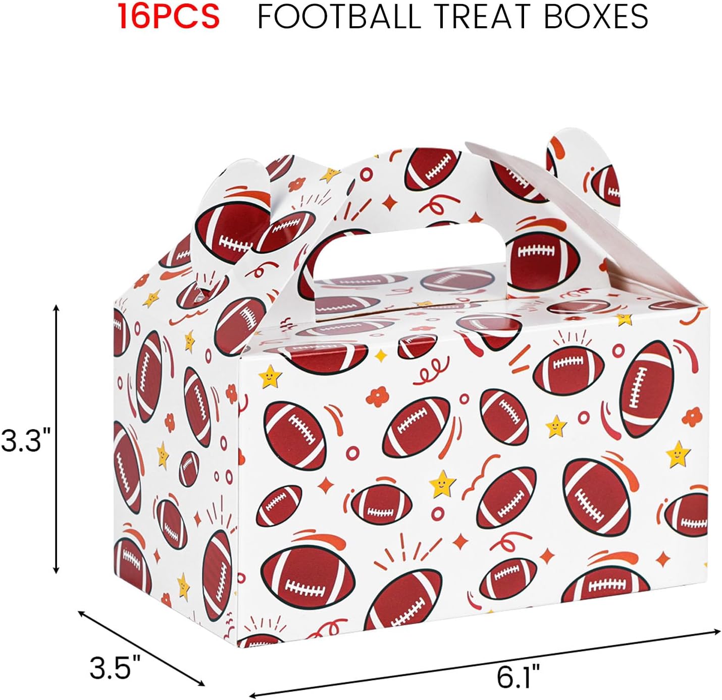 VGOODALL 16PCS Football Treat Boxes for Kids Birthday Party
