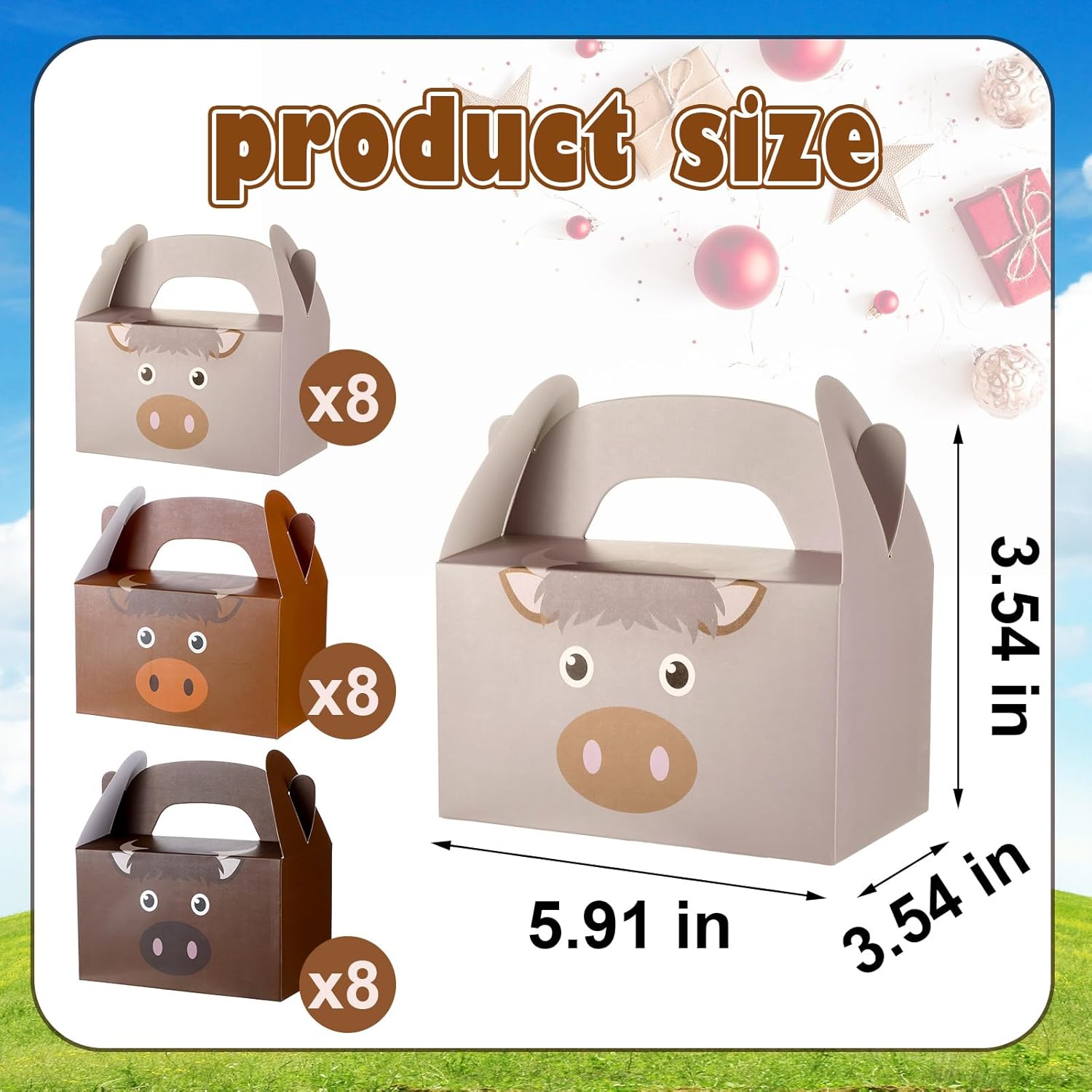 Cholemy 24 Pcs Cow Print Treat Boxes for Cowboy Birthday Party Supplies
