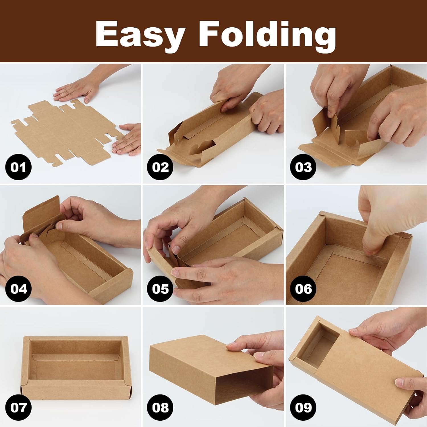 20Pcs Kraft Paper Drawer Box Set for Gifts