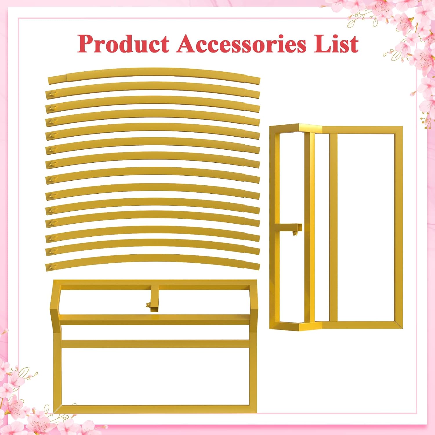 Putros 8FT Gold Round Balloon Arch Stand Wedding Backdrop Frame