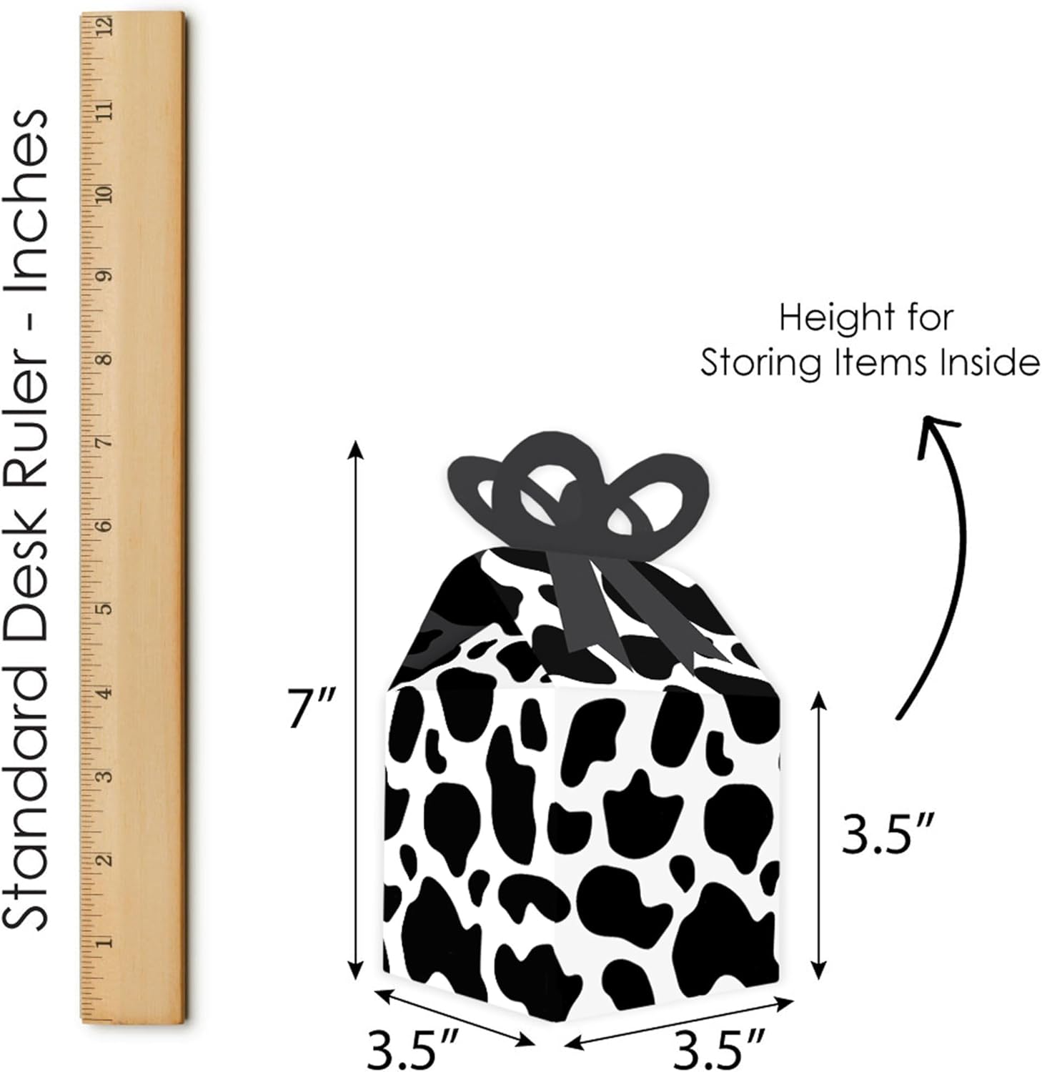 Big Dot of Happiness Cow Print Gift Boxes Set of 12