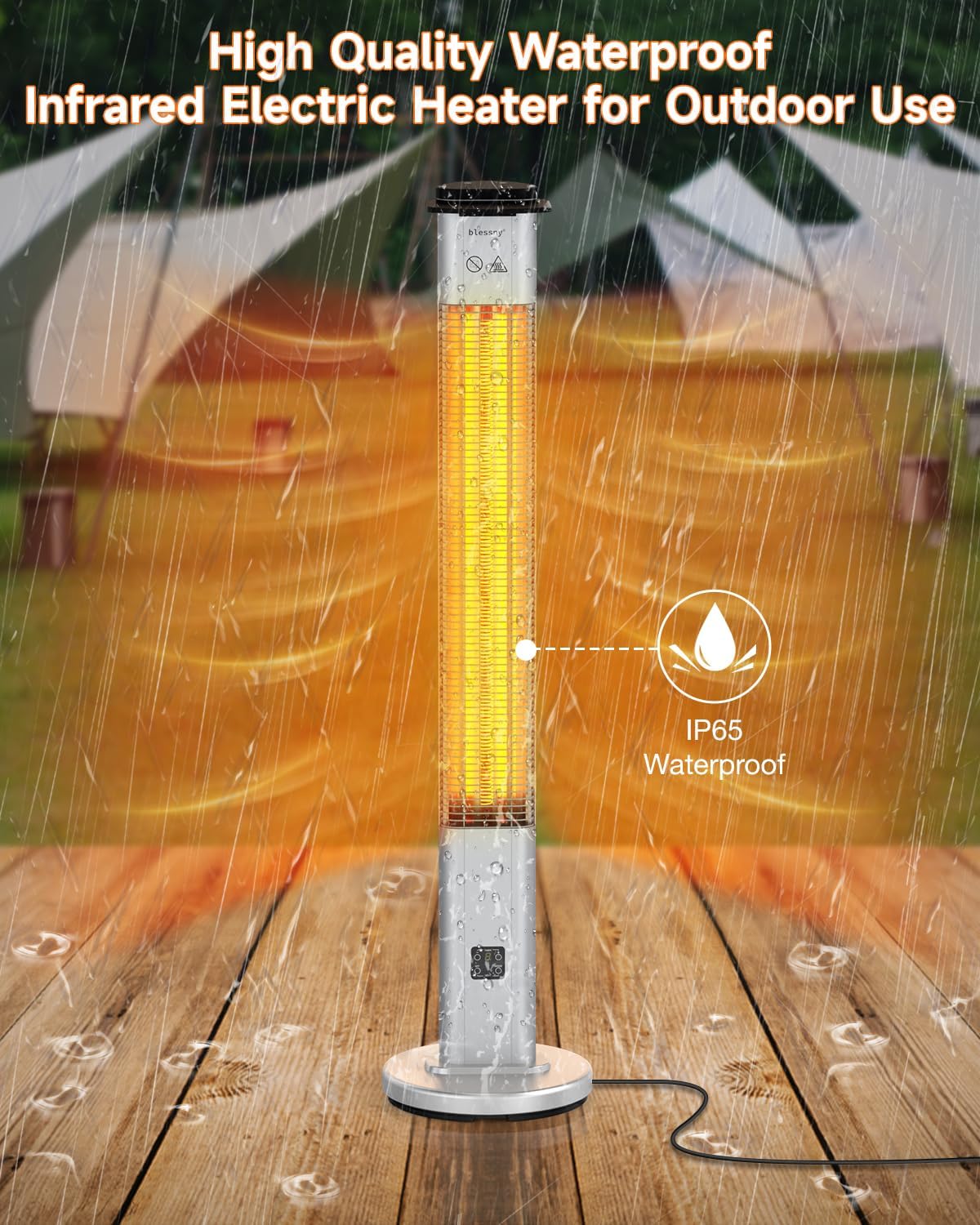 Blessny 485 Outdoor Heater with IP65 Waterproof and 3 Heating Modes