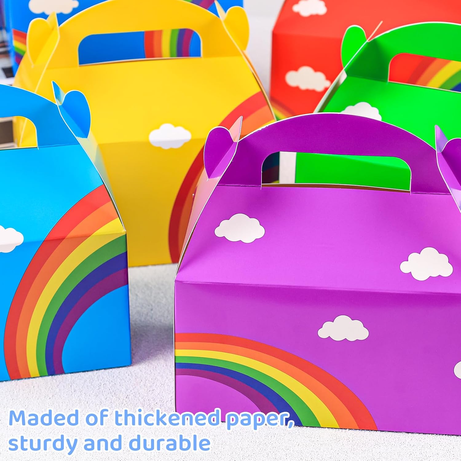 JOHOUSE 16PCS Rainbow Party Favor Boxes