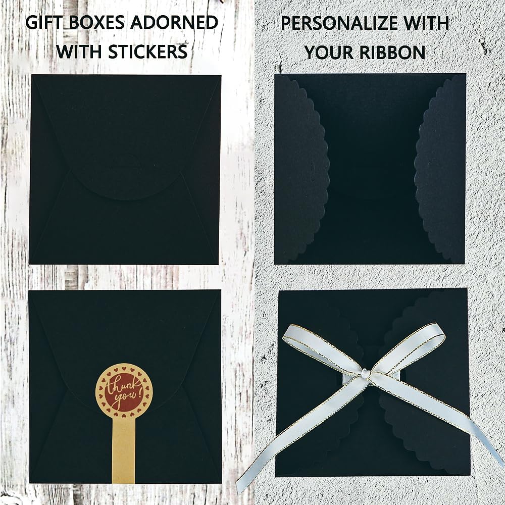 WEWILUCK Small Black Gift Boxes 10PCS