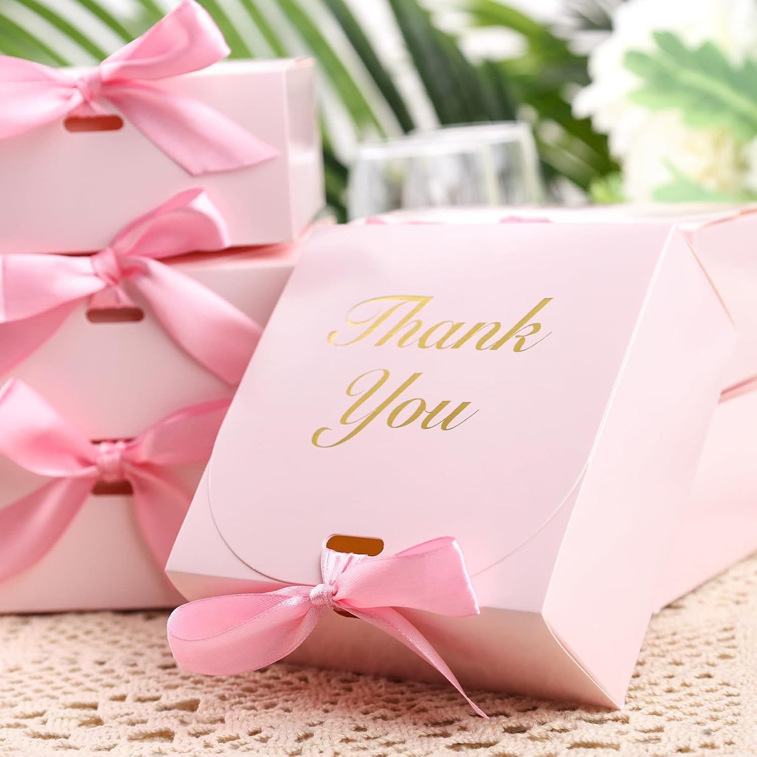 VGOODALL 20PCS Pink Gift Boxes with Bow Ribbons