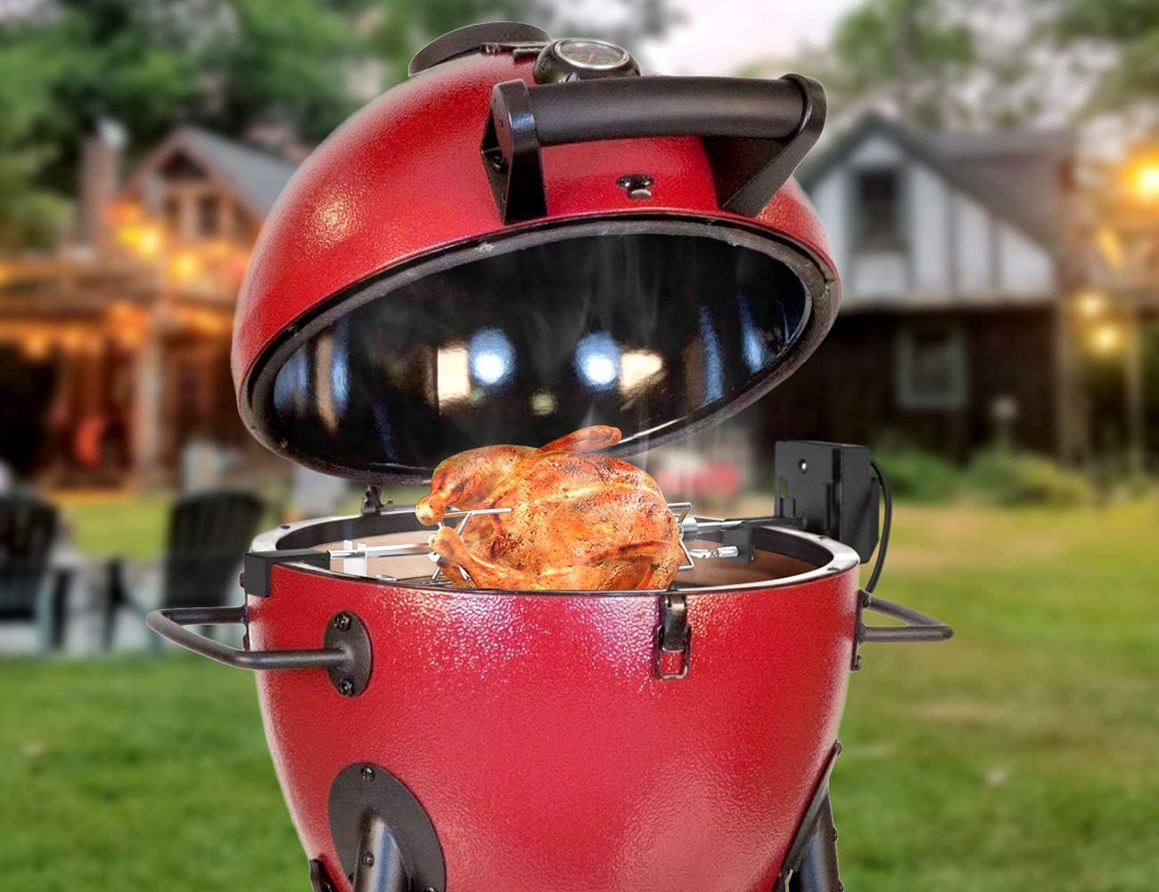 Skyflame Stainless Steel Rotisserie Kit with Motor and Accessories