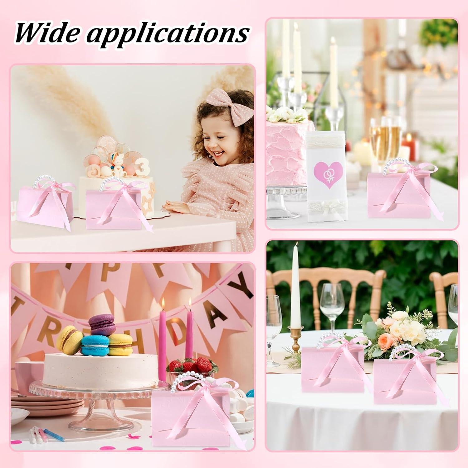 YBEATY 10 Pcs Pink Gift Boxes DIY Set for Bridesmaids