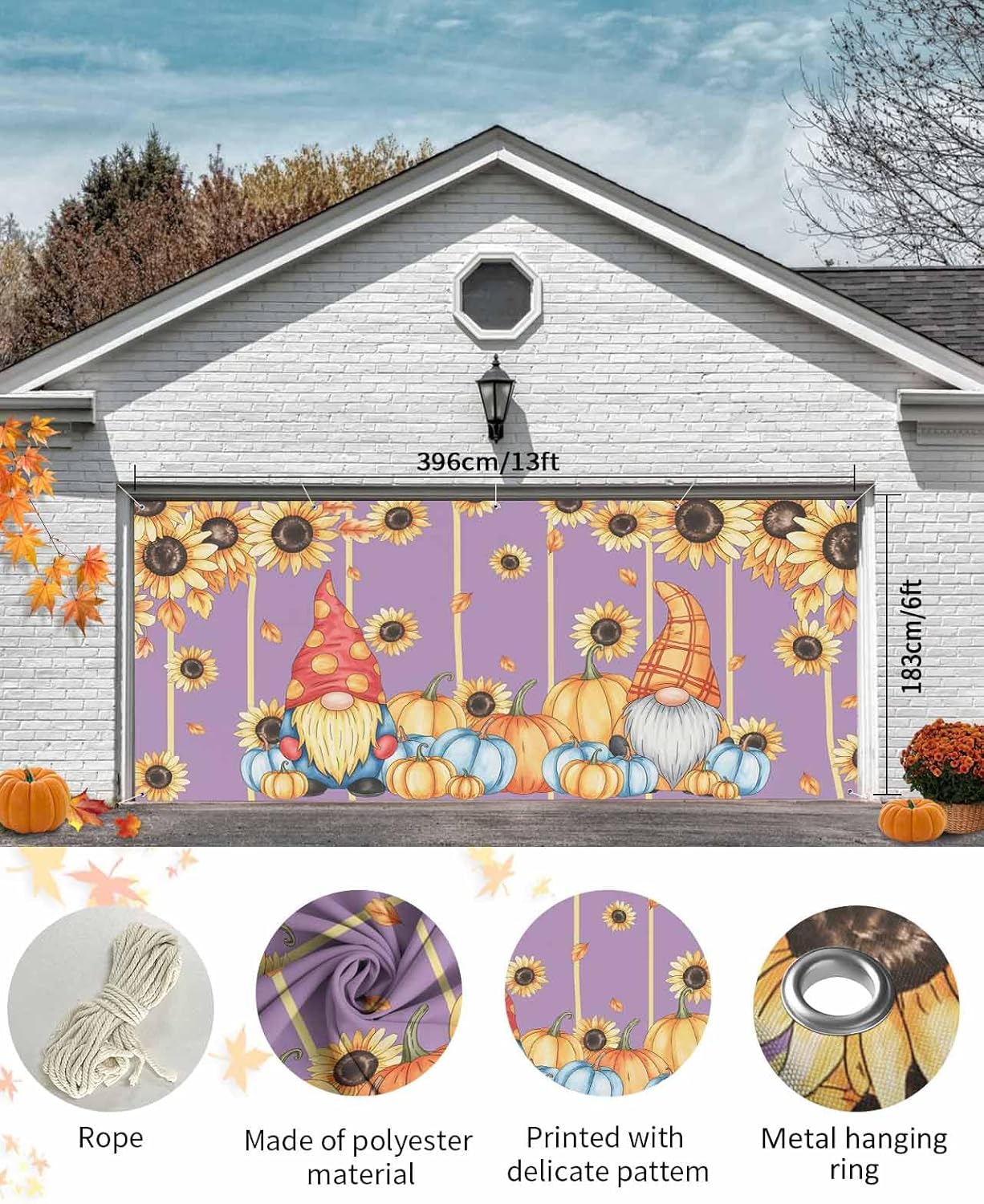 Fall Garage Door Banner 7x8 ft Autumn Decor