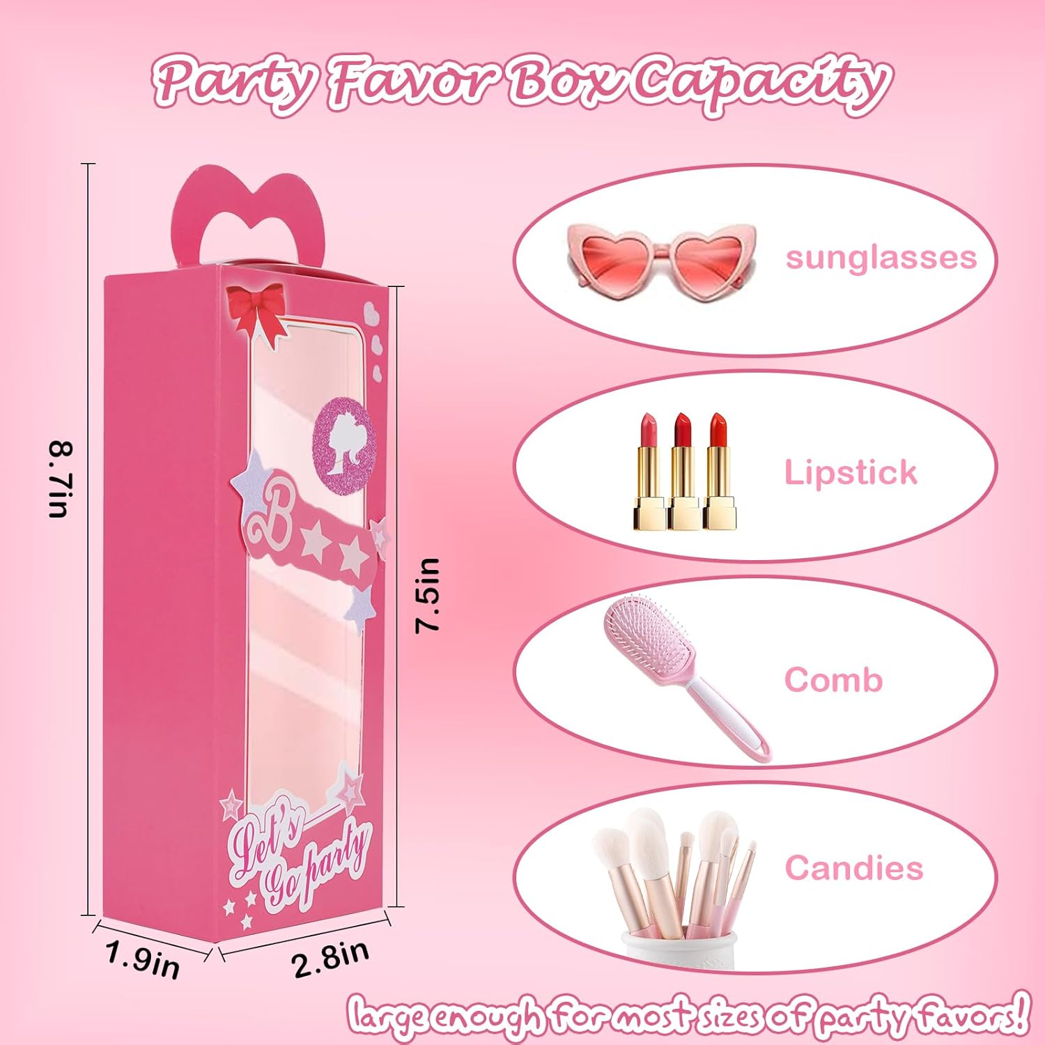 LANMAO 30pcs Pink Party Favor Boxes for Princess Parties