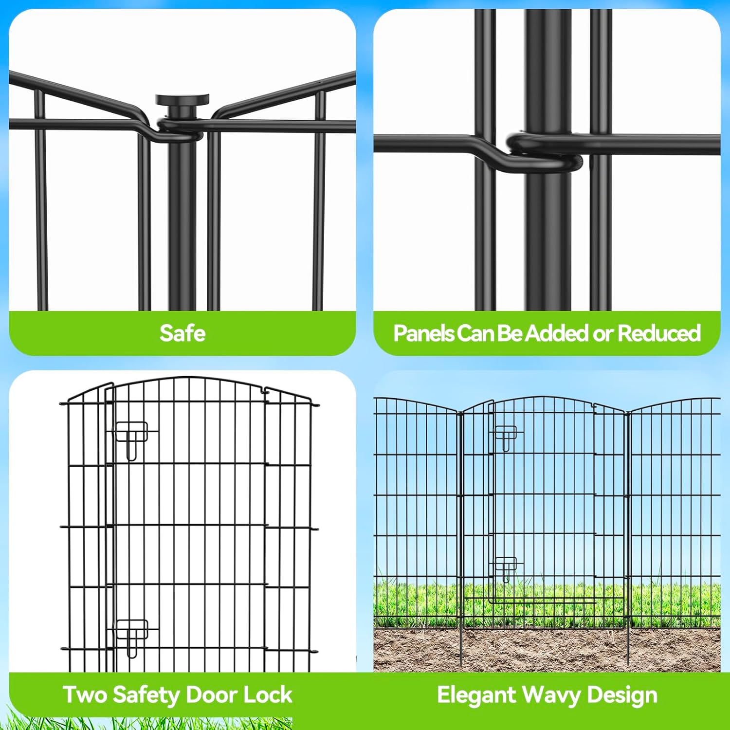 INJOPEXI Decorative Garden Fence 26ft x 36in