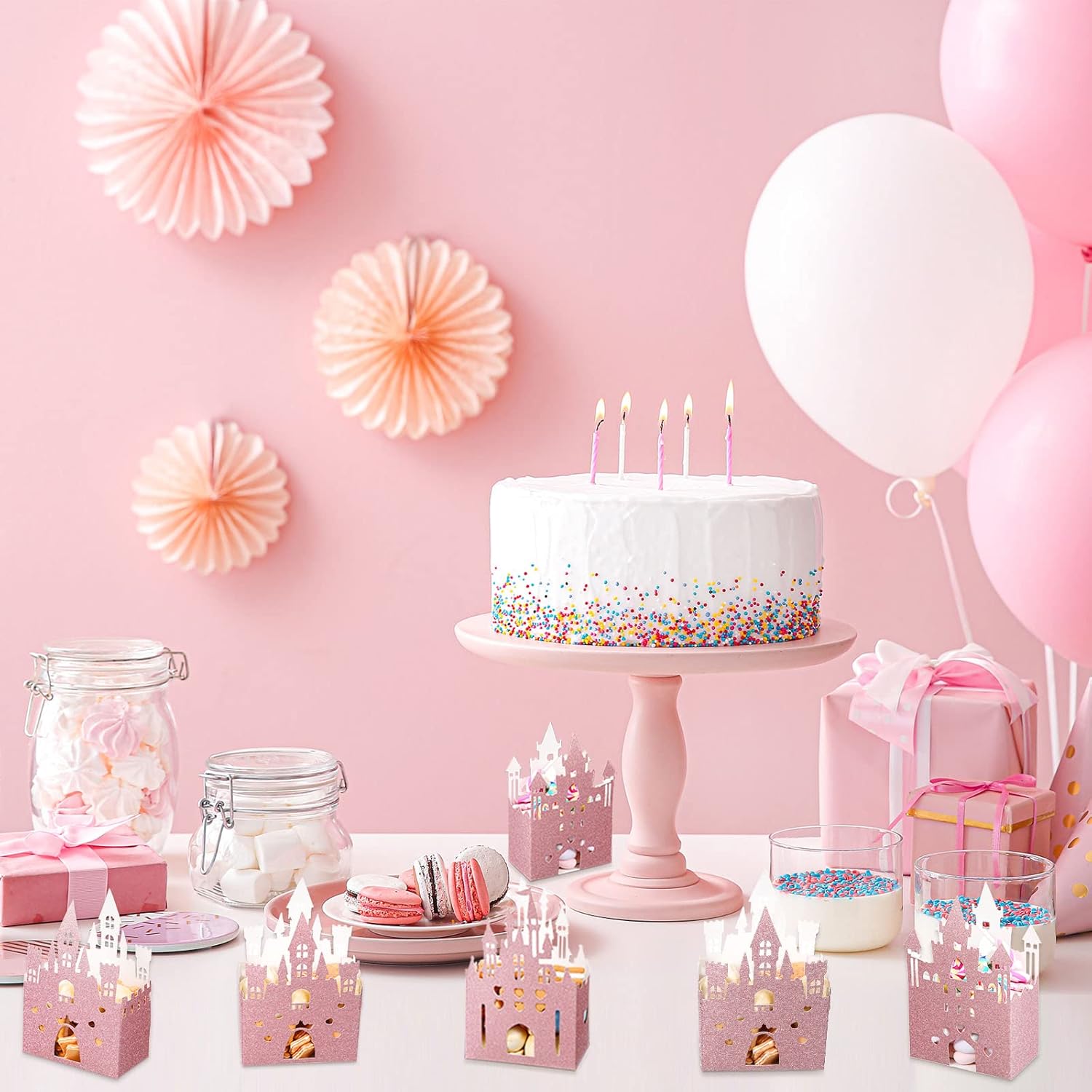 24 Piece Princess Castle Candy Boxes for Parties