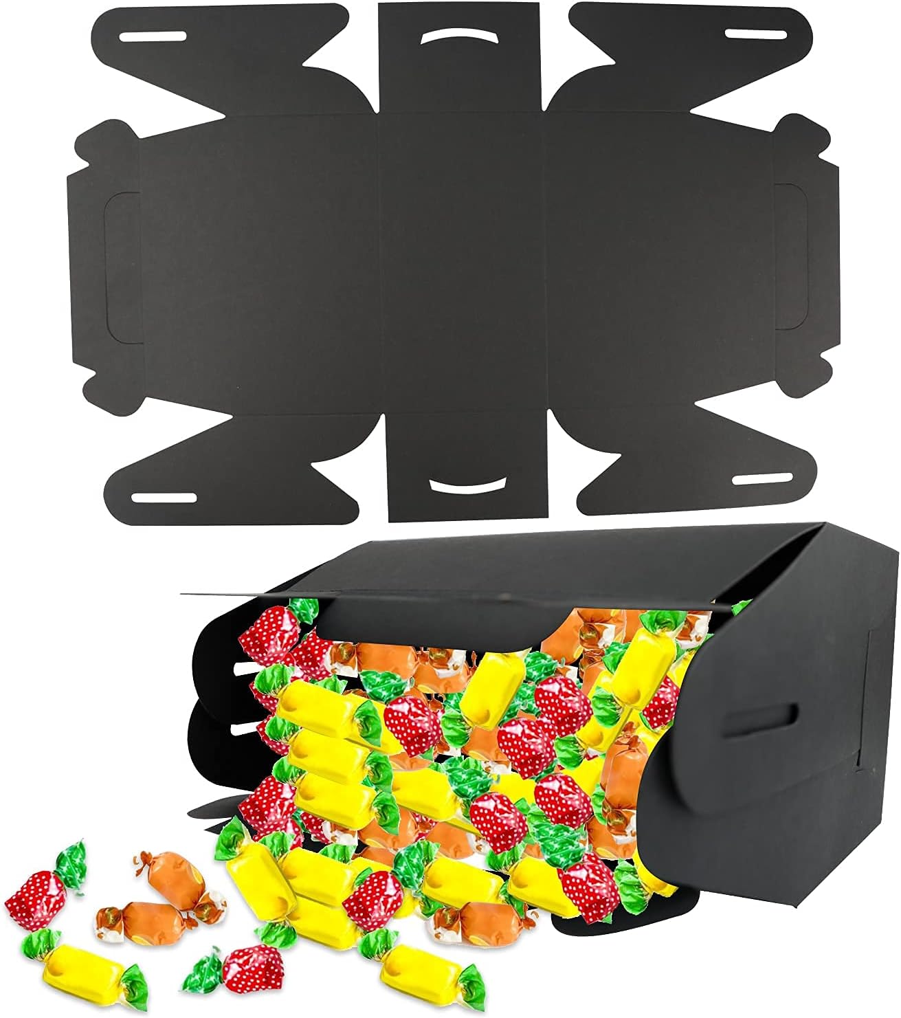 GUIFIER 25 Pack Black Gable Treat Boxes for Party Favors
