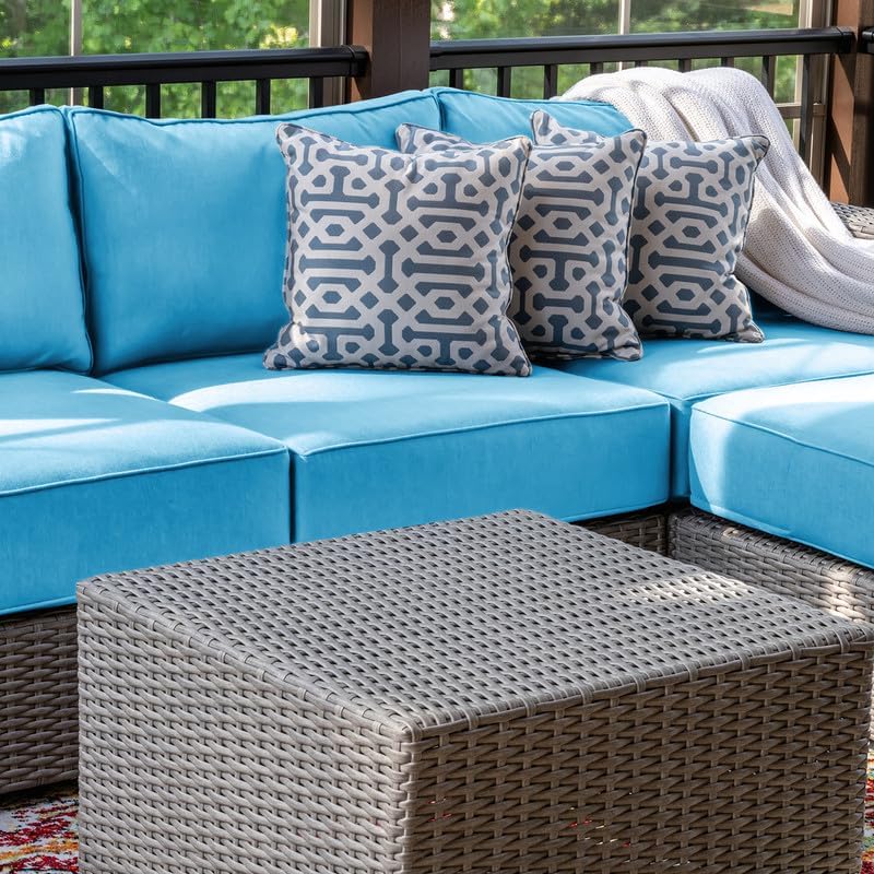14 Piece Waterproof Patio Cushion Covers for 6-Seat Wicker Sectional Couch