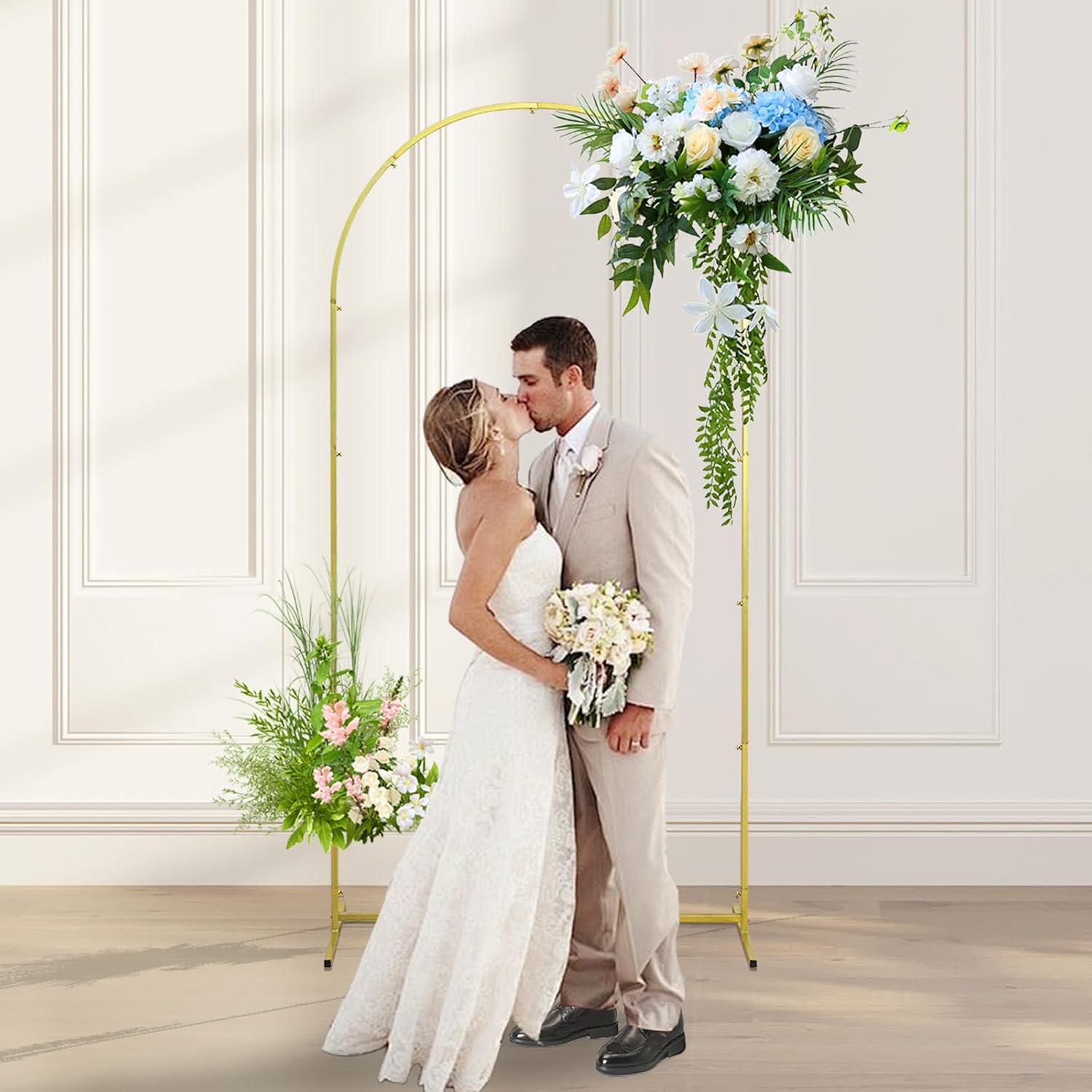 Gold Metal Wedding Arch Backdrop Stand 59x26ft