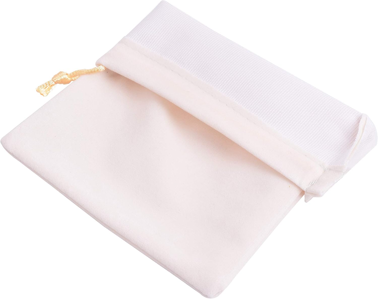 Sansam 50pcs Cream Velvet Drawstring Bags for Jewelry and Gifts