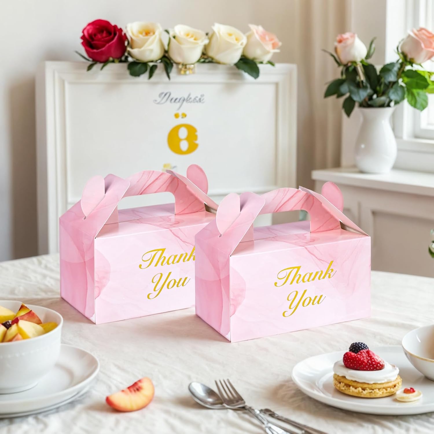 VGOODALL 16PCS Mini Pink Marble Gift Boxes