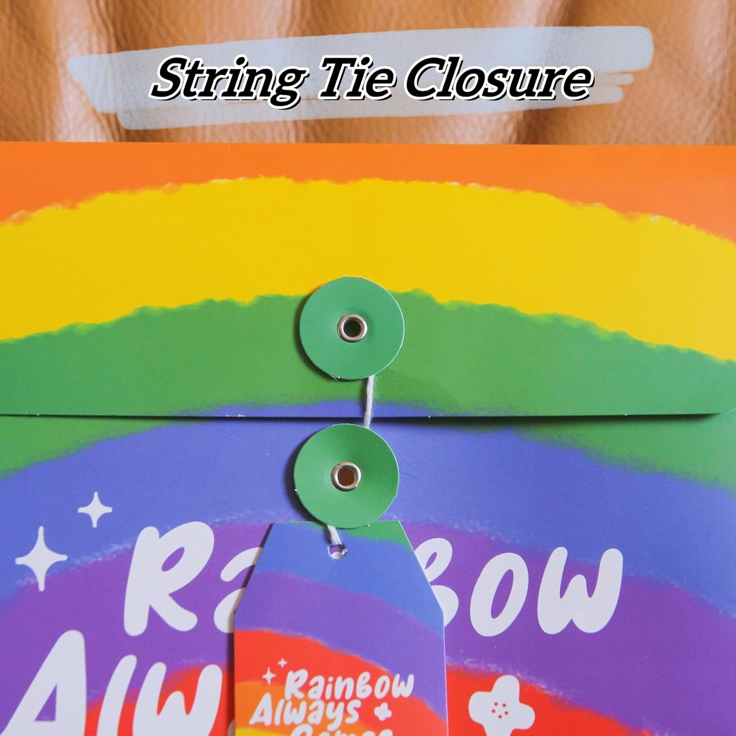 VIWATIN Rainbow Drawstring Gift Bags 4-Pack