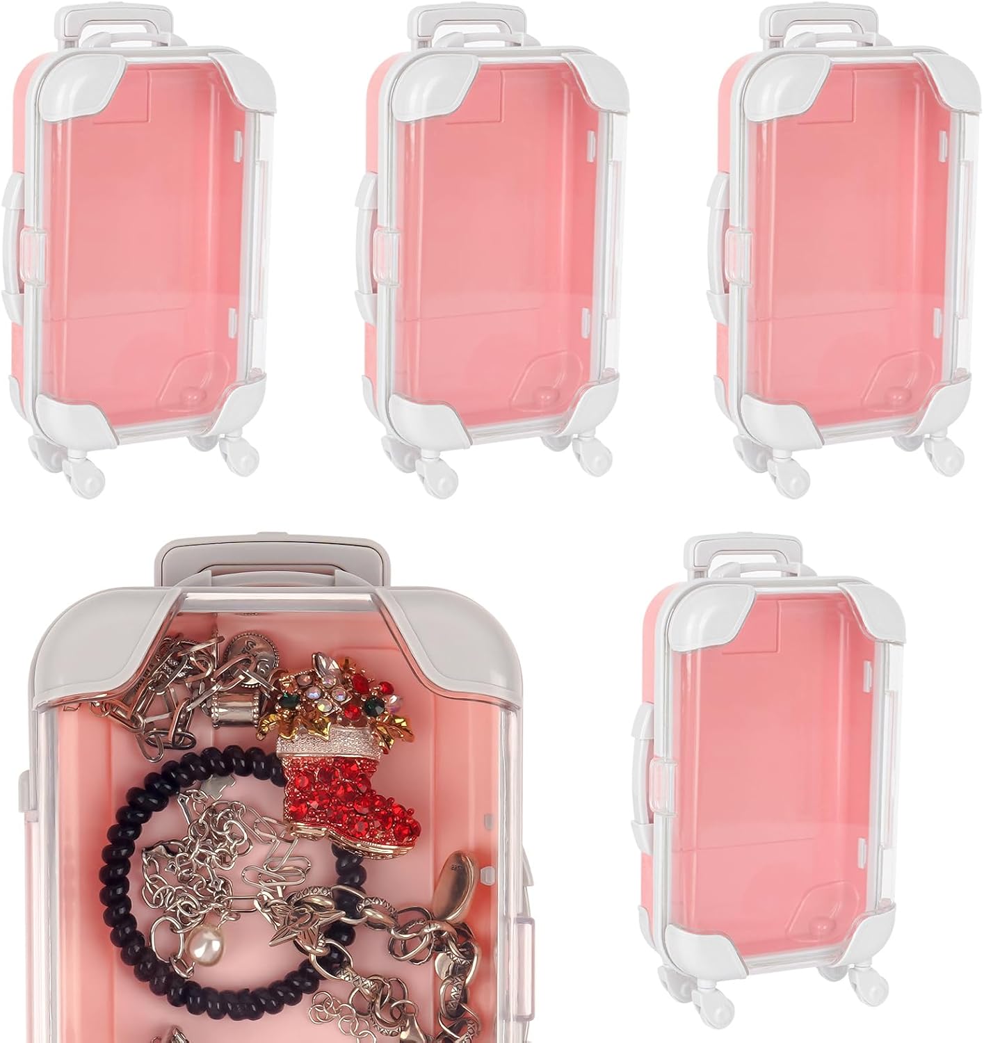 Mini Suitcase Favor Boxes 4 Pack Pink