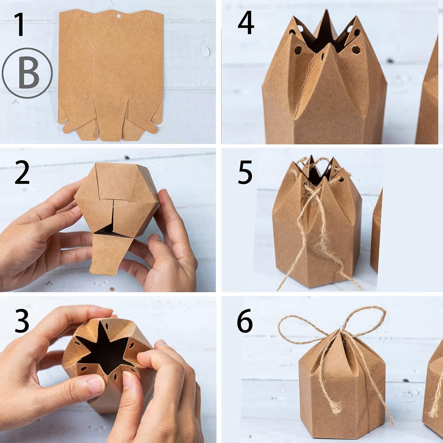 50 Pack Mini Paper Gift Boxes with Twine
