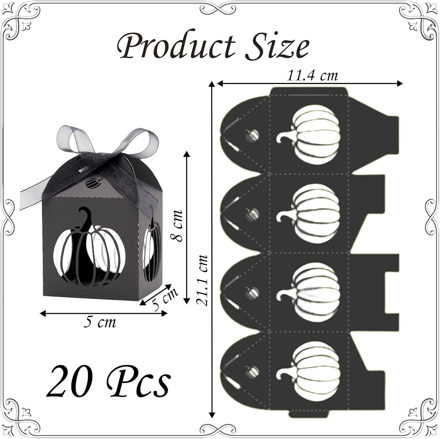 Ncozwo 20 Pcs Black Halloween Treat Boxes