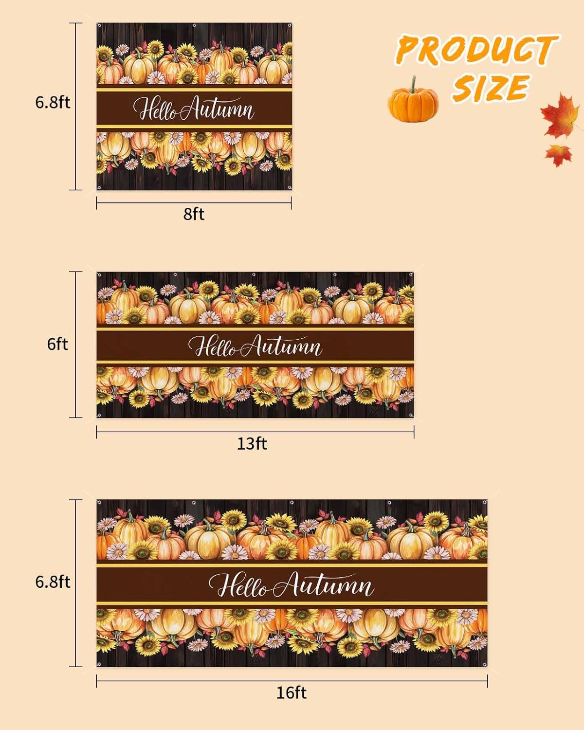 Fall Garage Door Banner 7x8 ft Thanksgiving Decor 1