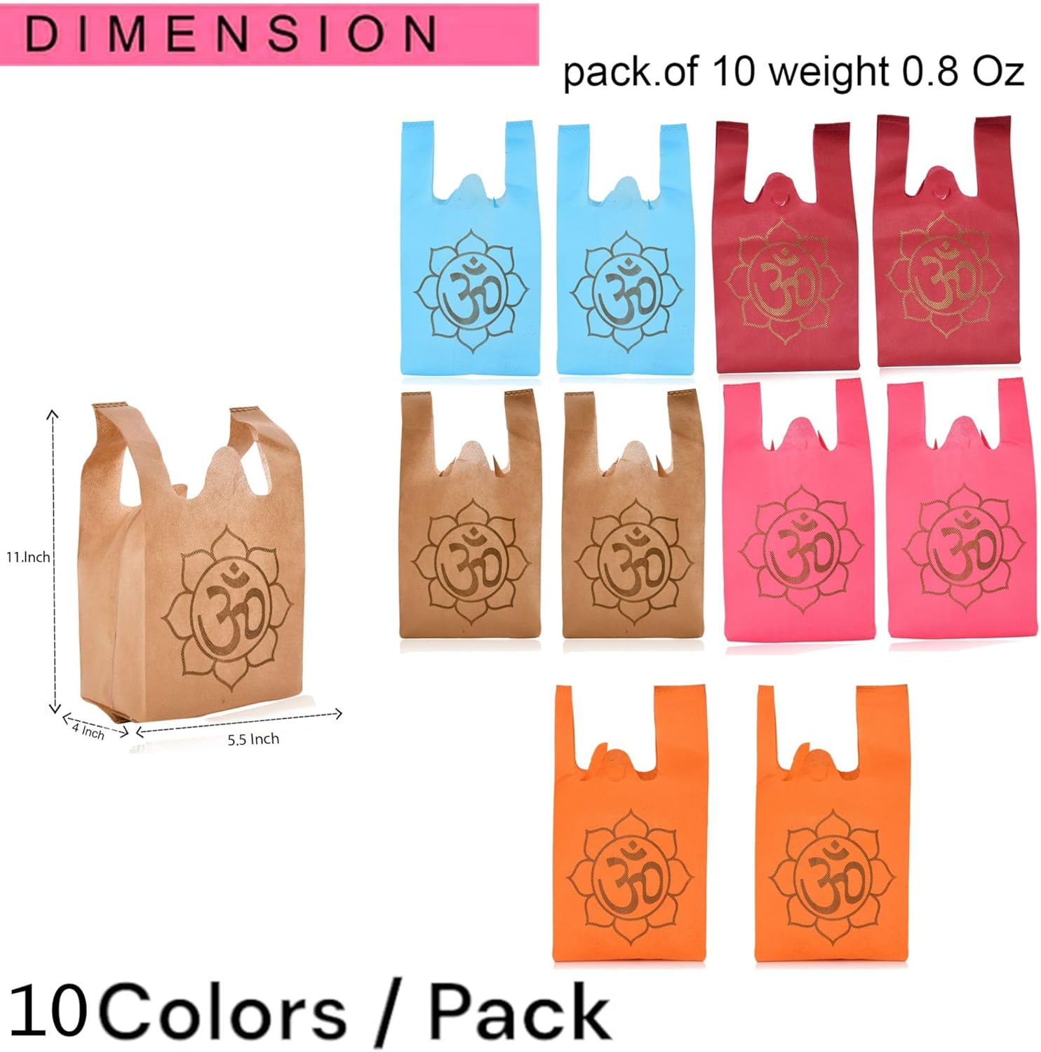 LOVENSPIRE Reusable Gift Bags with Om Print