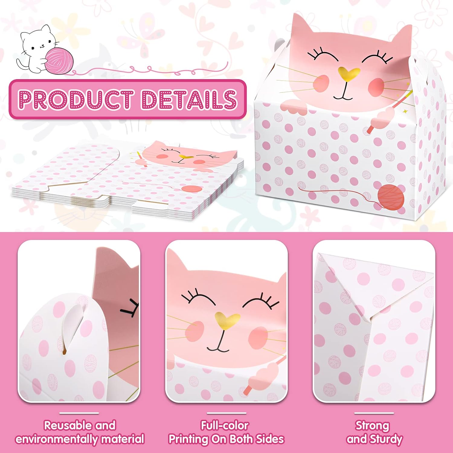 Zonon 24 Pcs Cat Party Favor Boxes