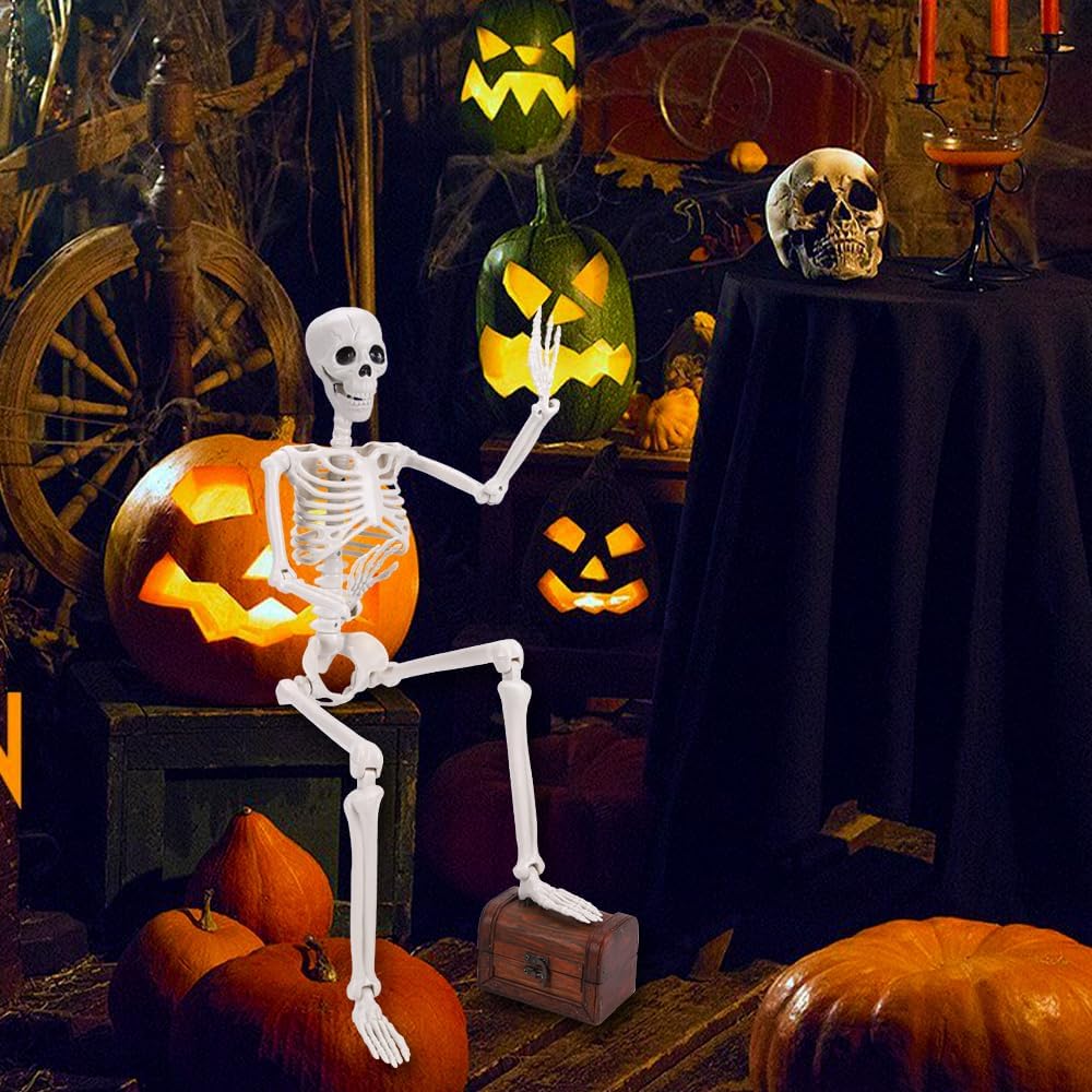 YUJUN 3ft Halloween Skeleton Decorations with Movable Joints