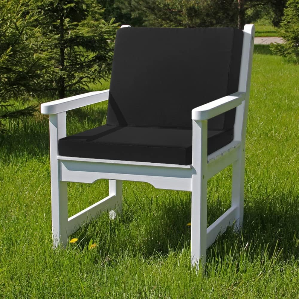 GUEGLSA Outdoor Cushion Covers 22x22x4 Set of 2 Black