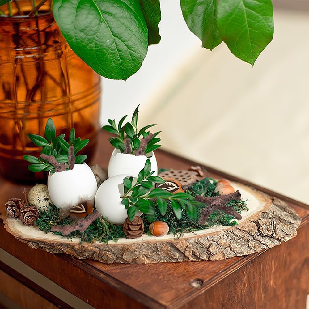 HUIANER 8pcs Mini Garden Stump Branches Decorations