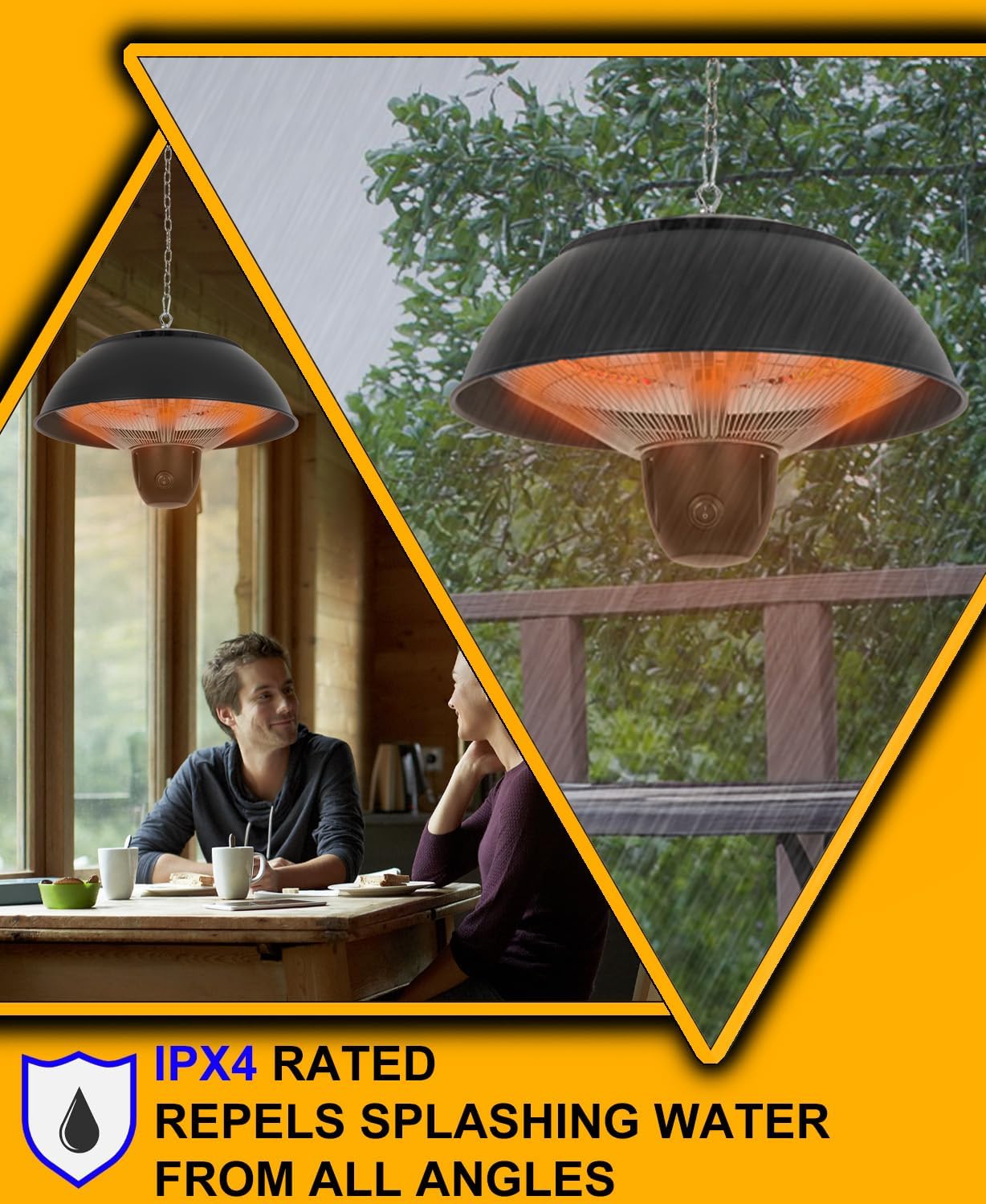 Infrared Hanging Electric Heater with Remote Control