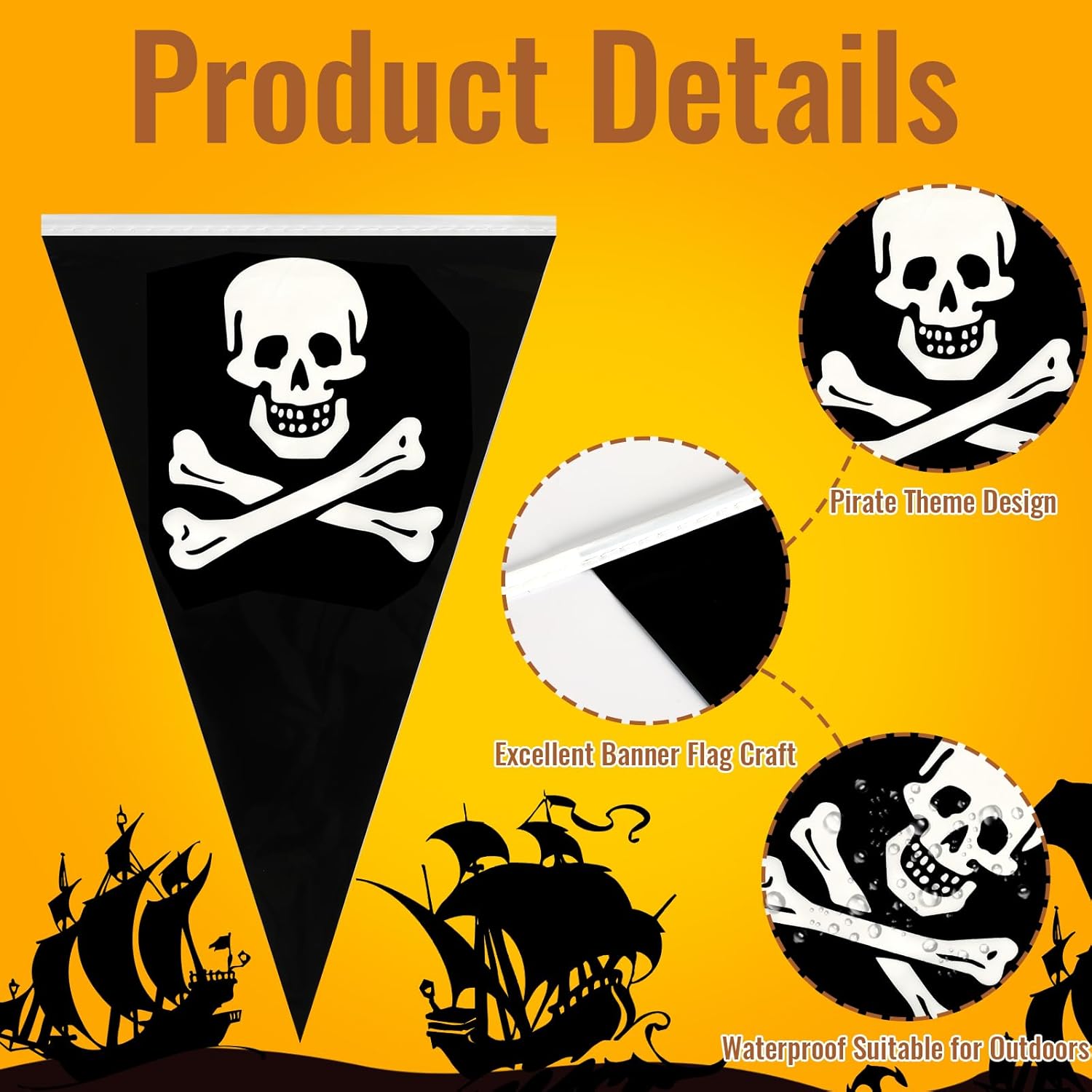 MARFOREVER Pirate Banner 525 Ft Triangle Flags