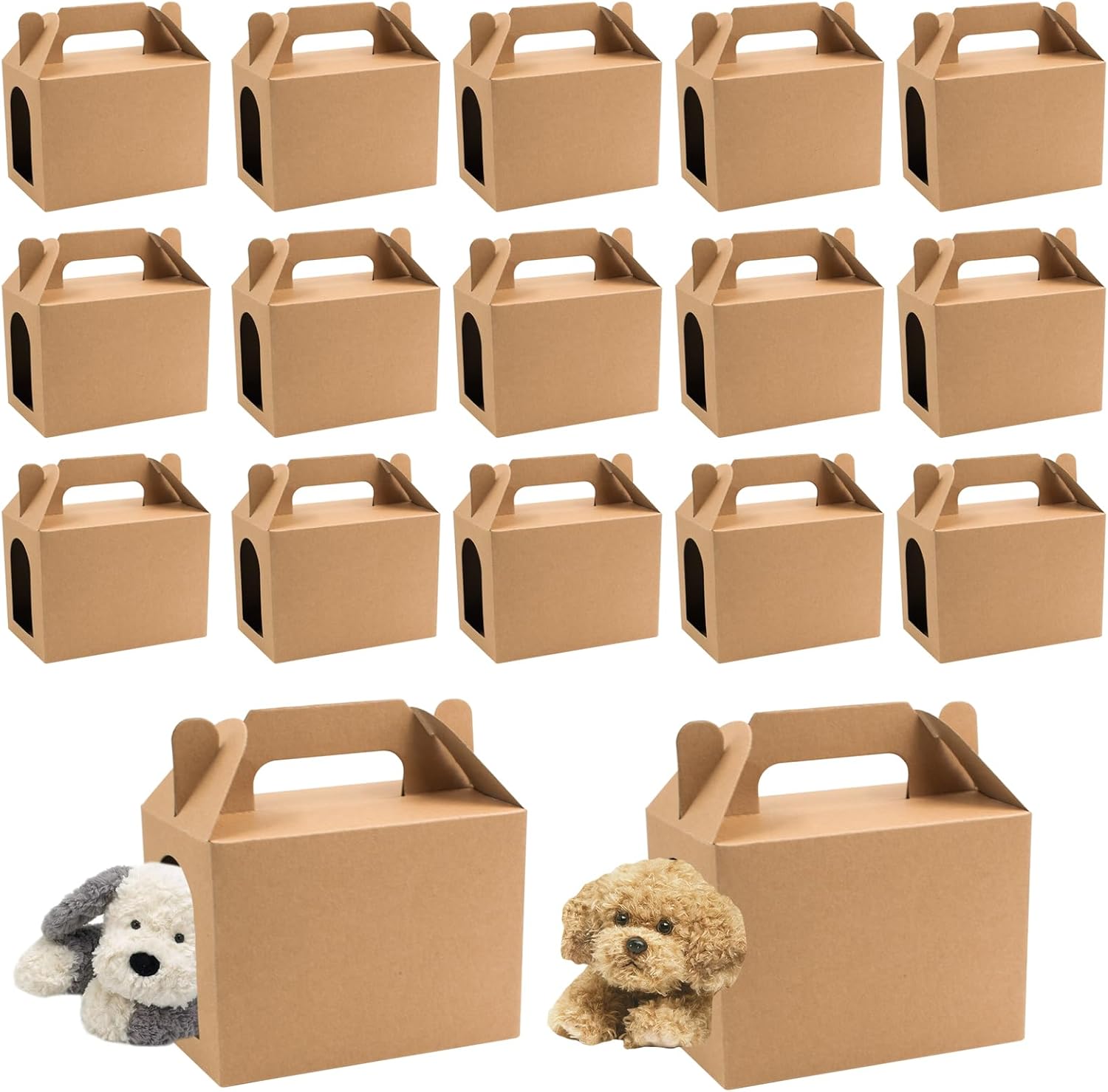 24 PCS Puppy Favors Boxes with Windows Foldable