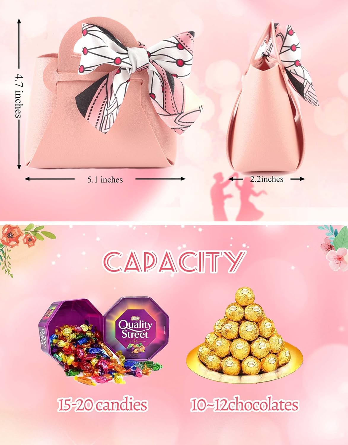 MEIKLE 12 Pack PU Leather Candy Gift Bags for Parties and Occasions