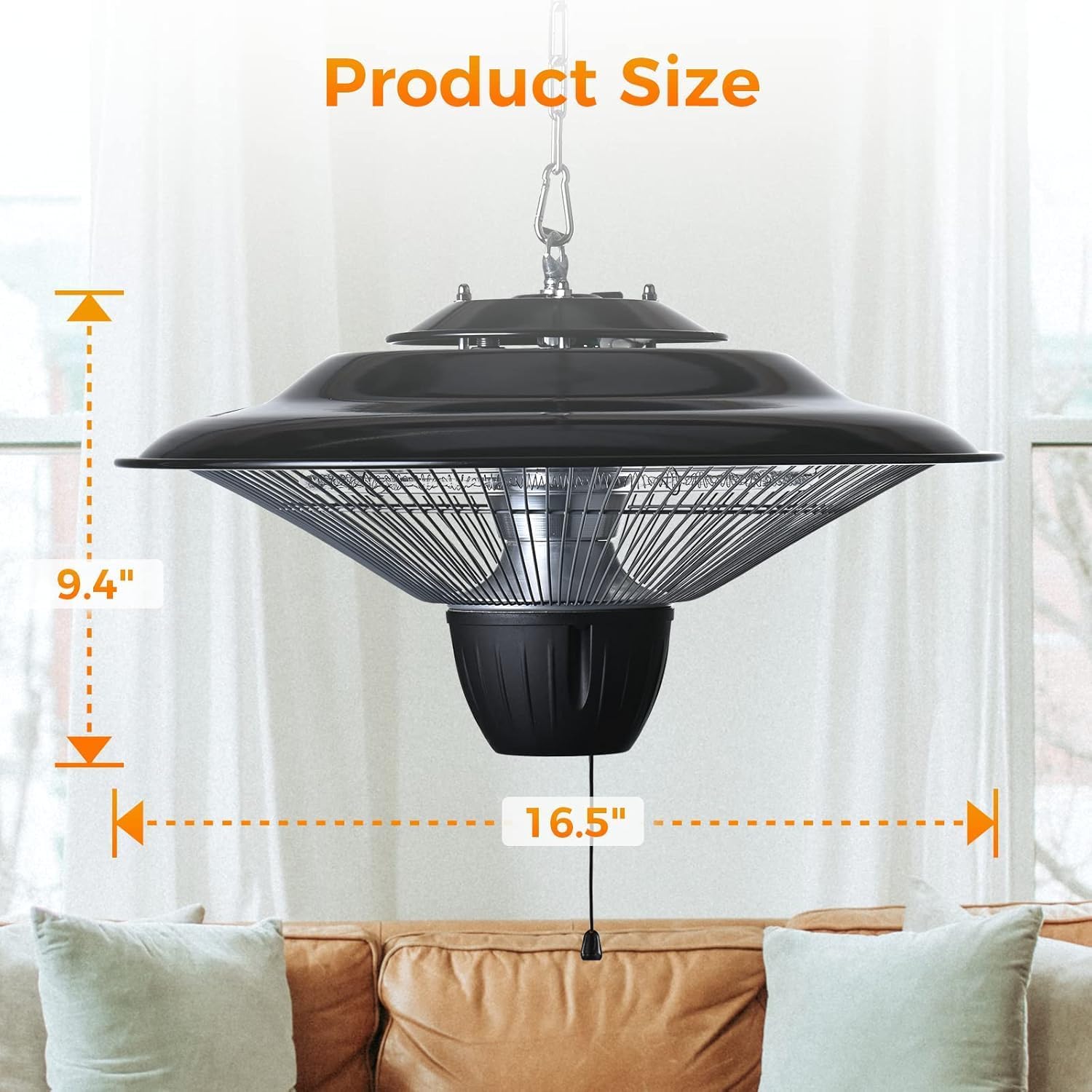 TRUSTECH Hanging Patio Heater 1500W Infrared