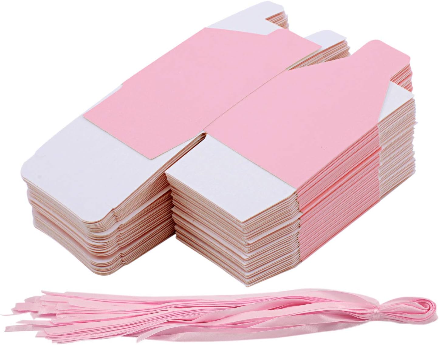 KPOSIYA 100 Pack White Gift Boxes with Ribbons