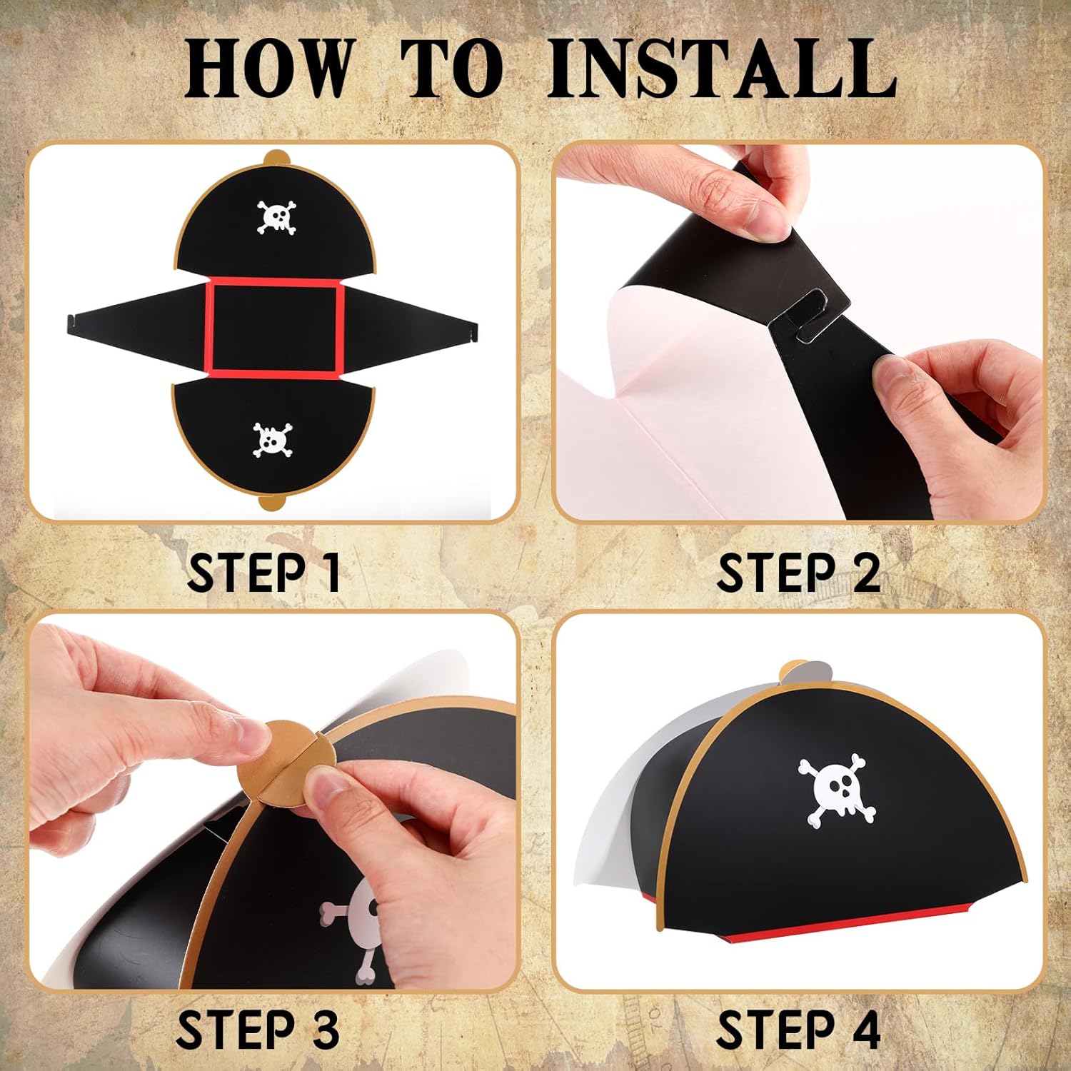 Spakon Pirate Hat Treat Boxes 12 Pack