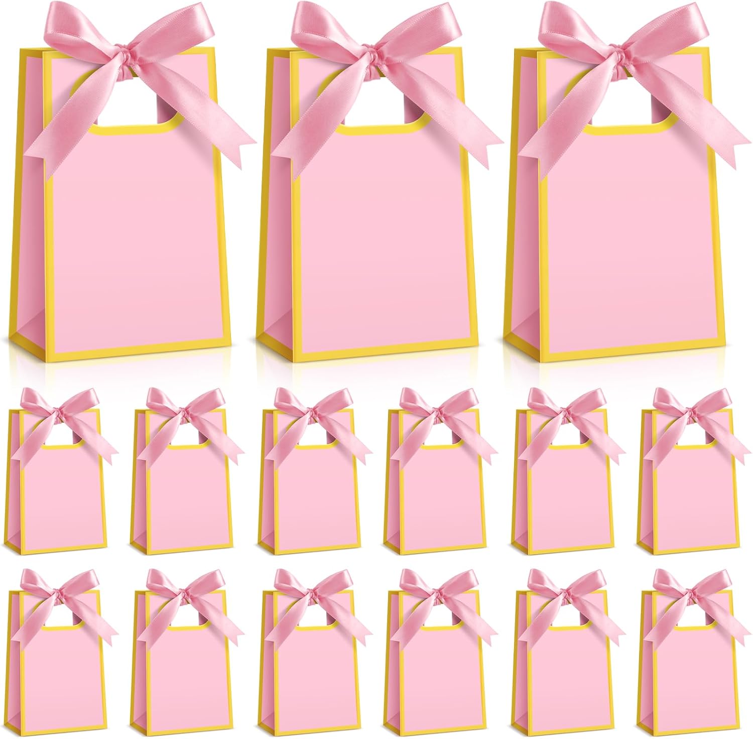 Kolldenn 24 Pcs Mini Gift Bags with Handles Pink