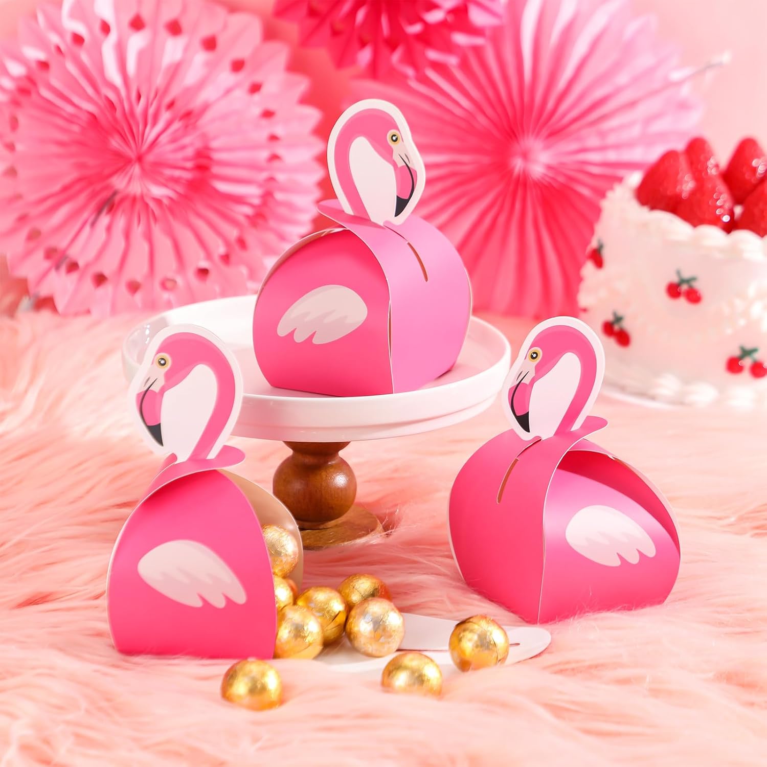 Honoson 24 Pcs Flamingo Gift Boxes for Tropical Parties