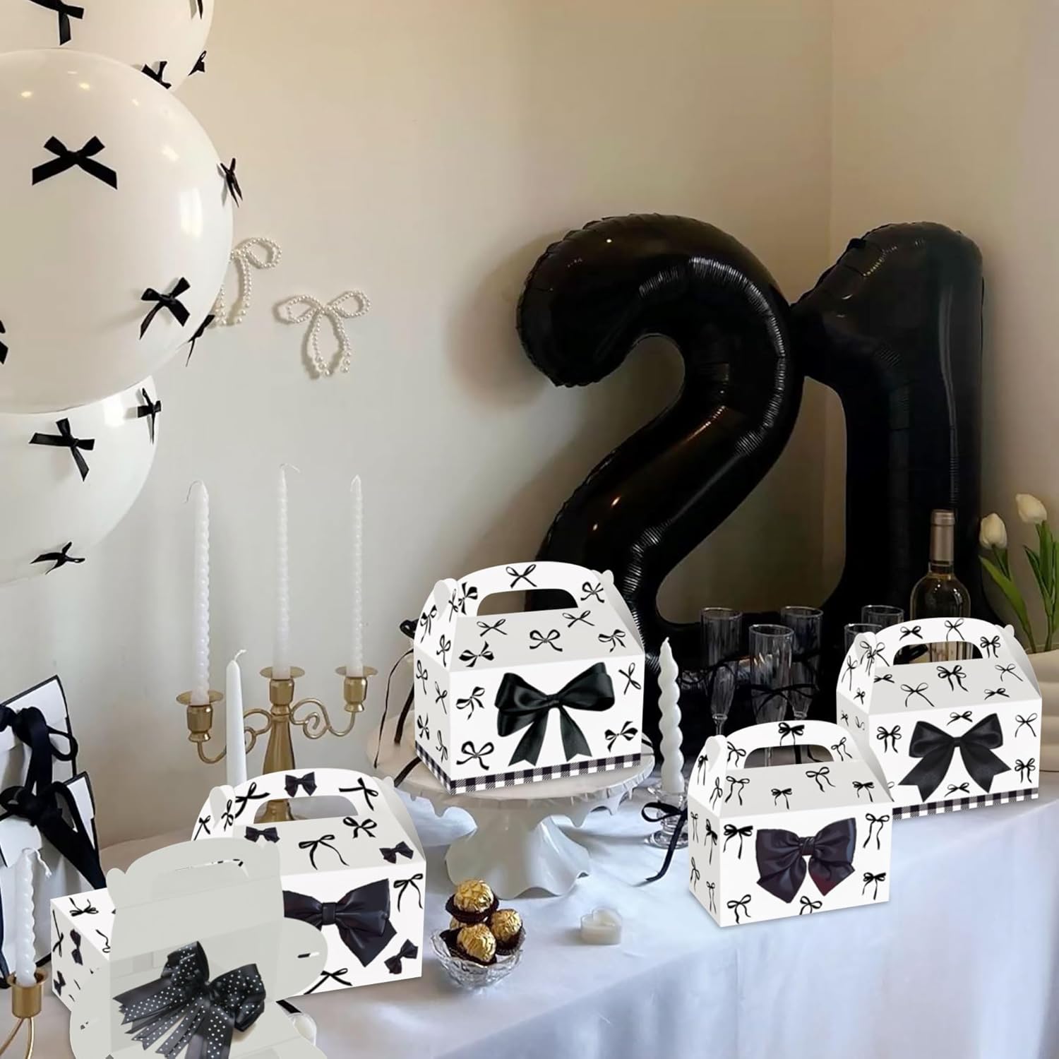 BACH AND BOUJEE 12 Piece Black Bow Party Boxes