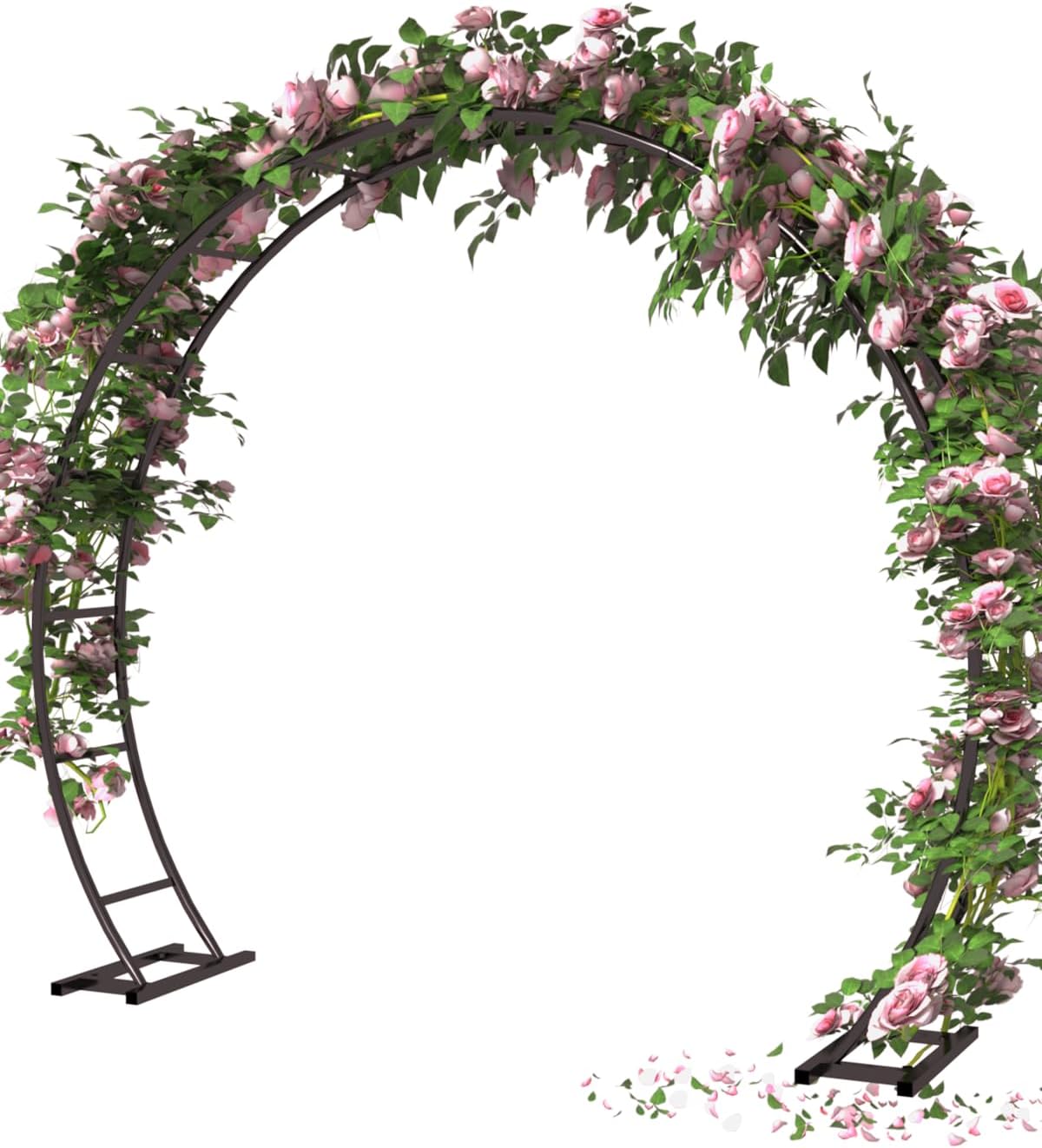 Queension Metal Arch Backdrop Stand 8ft Wide 7ft High Black